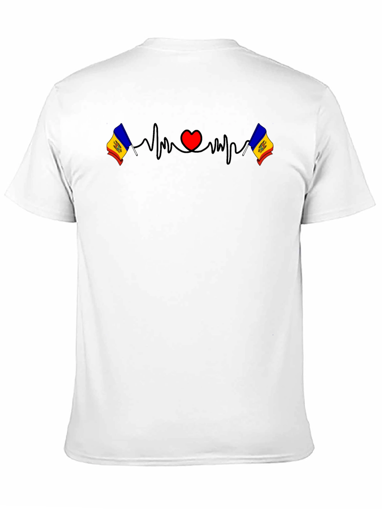 Heartbeat Moldova Flag Graphic T-Shirt
