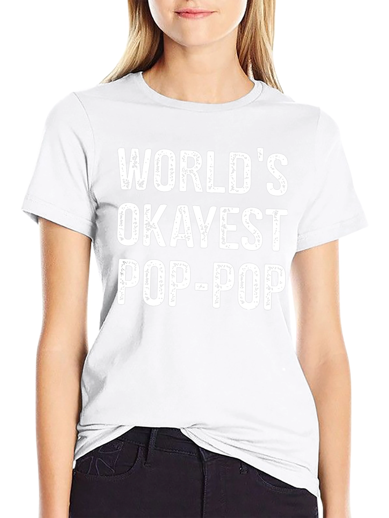 Worlds Okayest Pop-Pop T-Shirt - Black