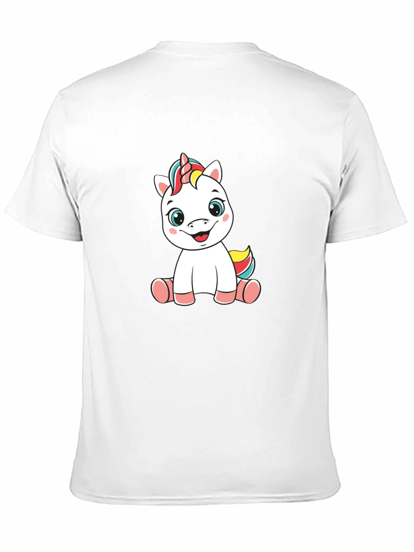 Unicorn Cartoon Black T-Shirt