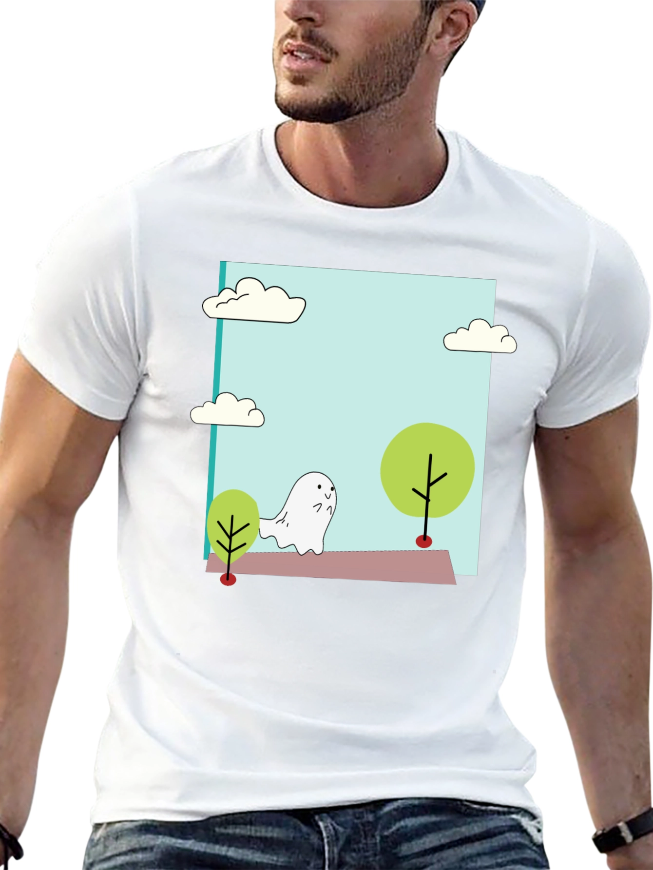 Cute Cartoon Ghost T-Shirt
