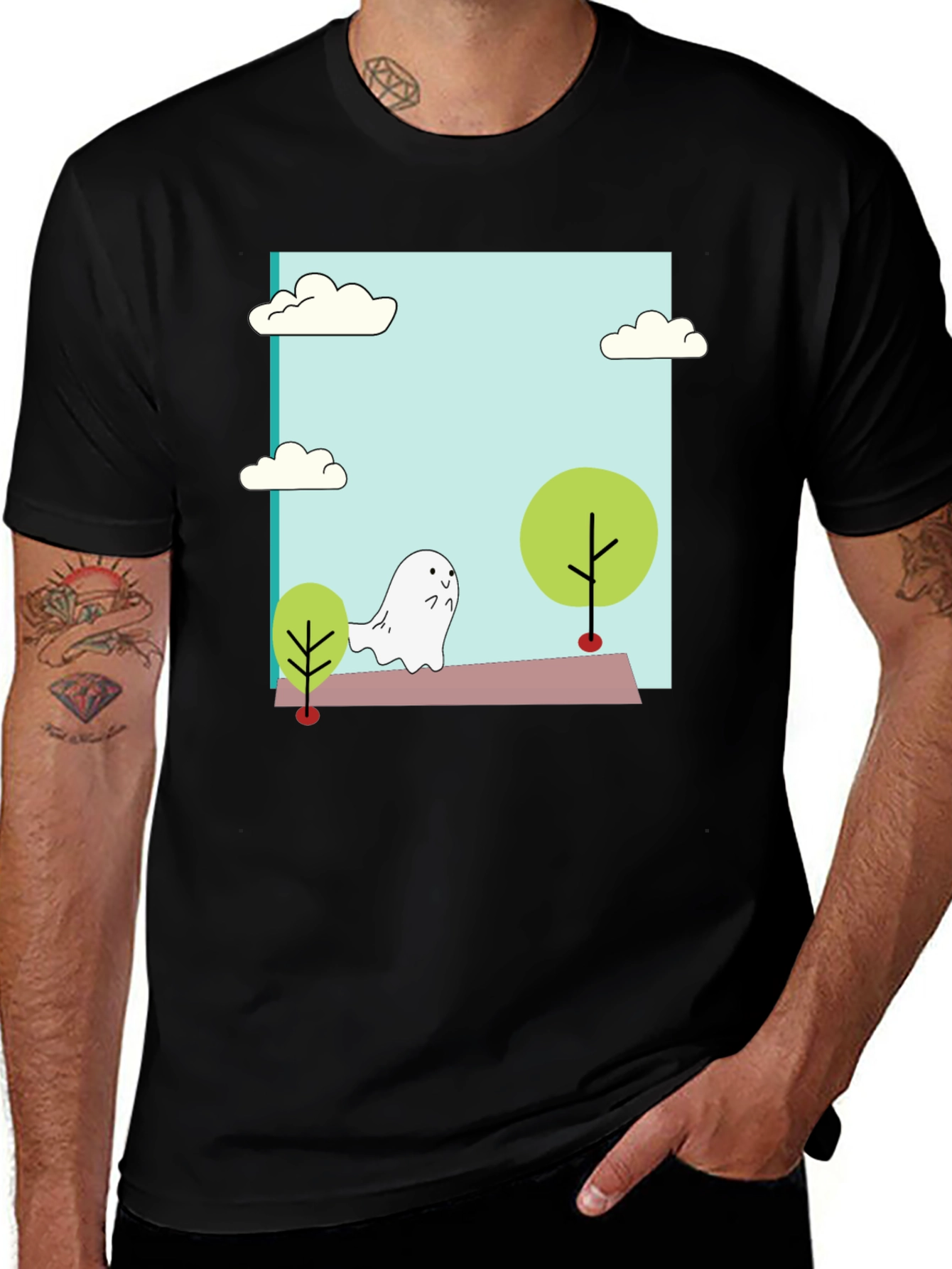 Cute Cartoon Ghost T-Shirt