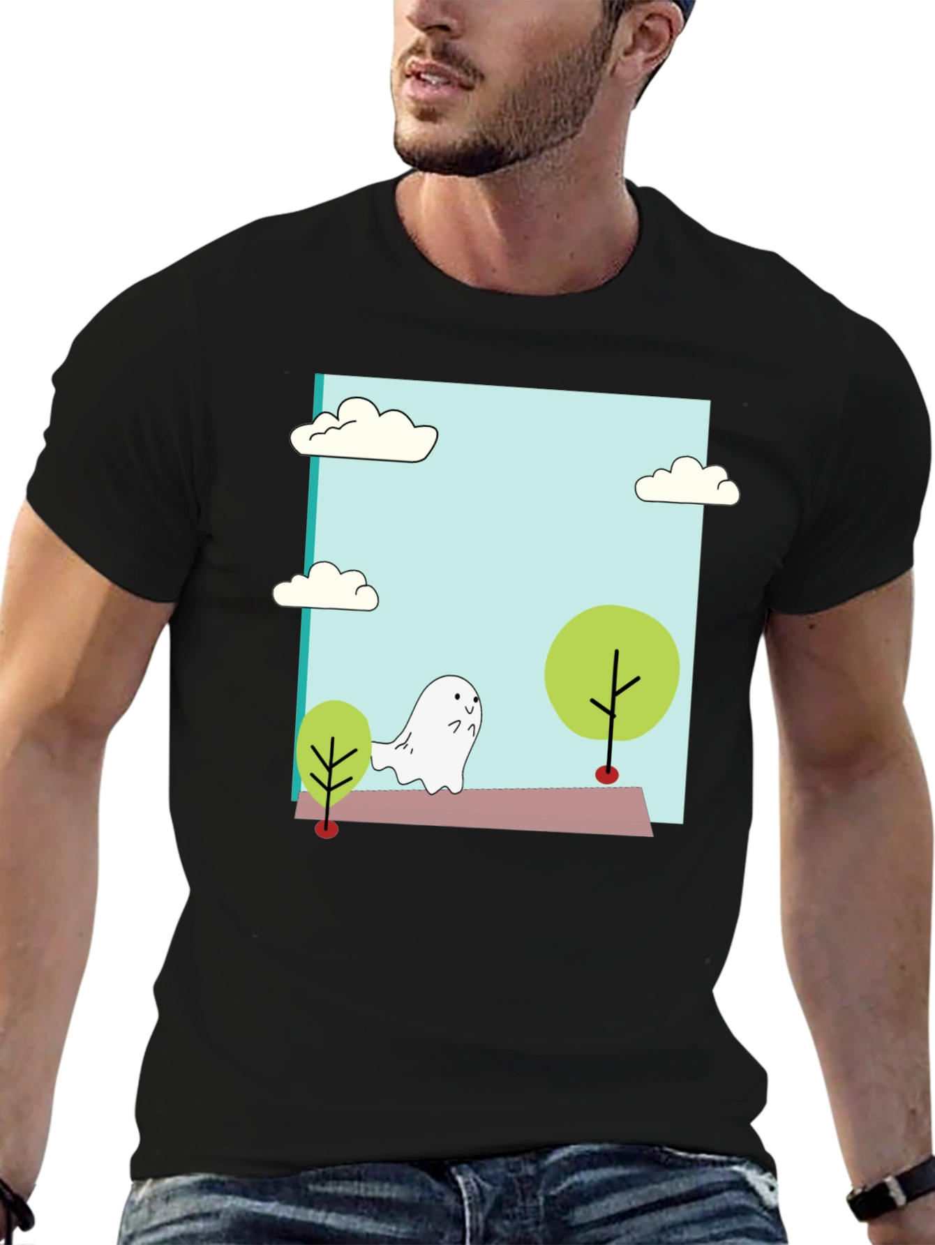 Cute Cartoon Ghost T-Shirt