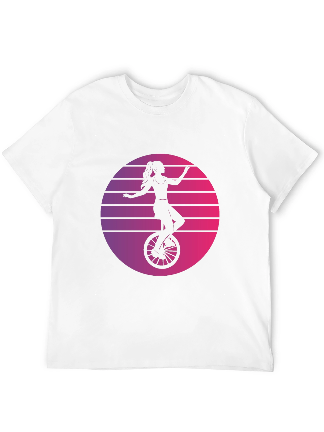 Retro Unicycle Woman T-Shirt - Black
