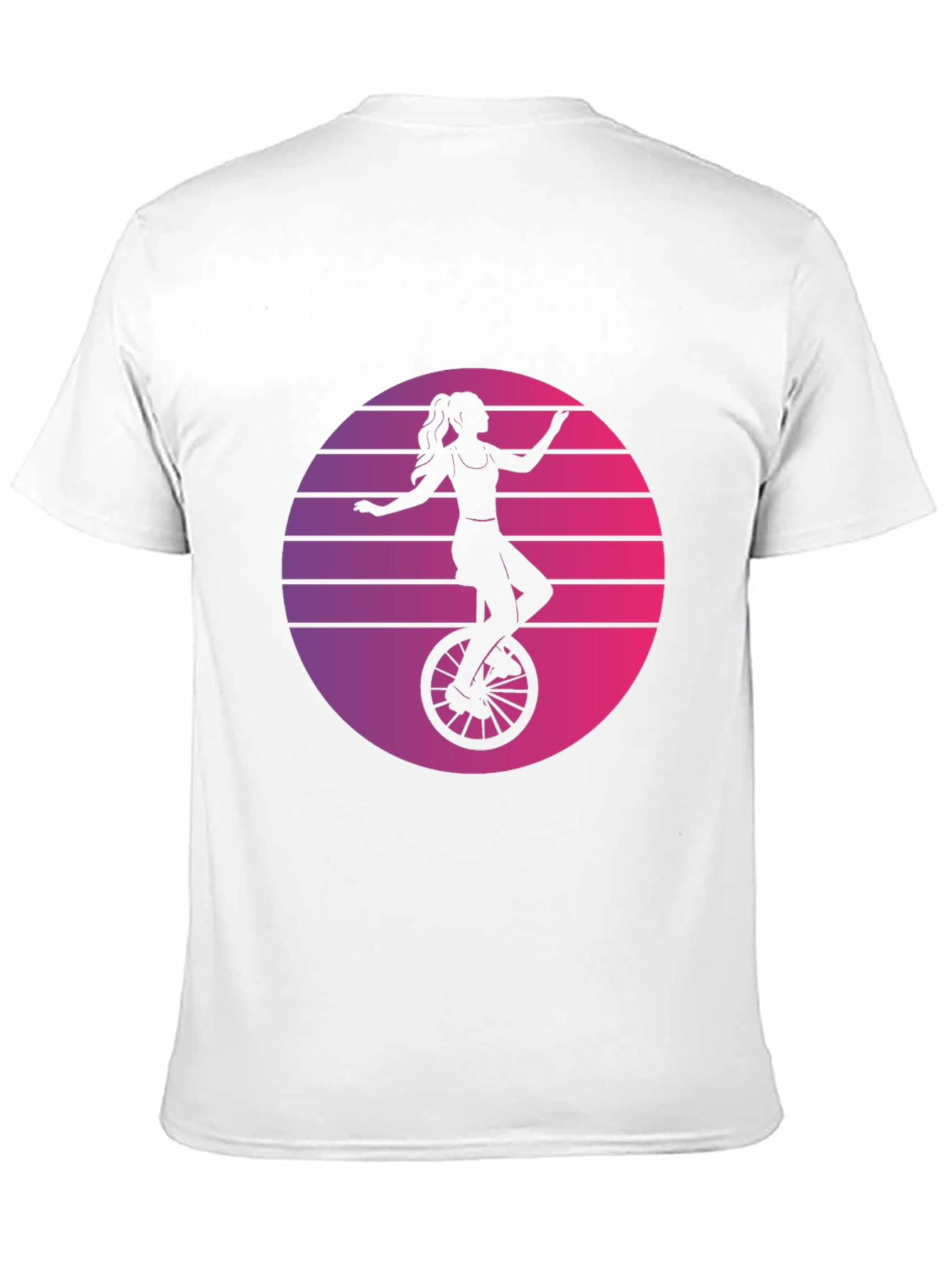 Retro Unicycle Woman T-Shirt - Black