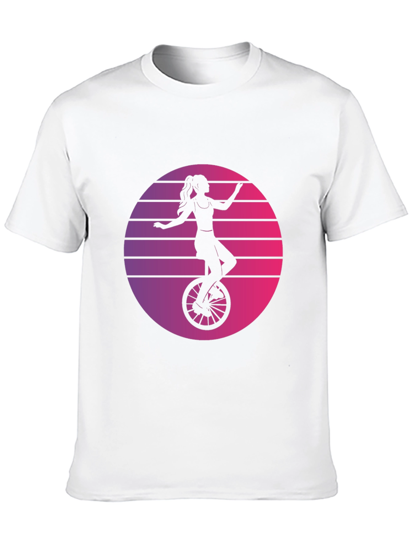 Retro Unicycle Woman T-Shirt - Black