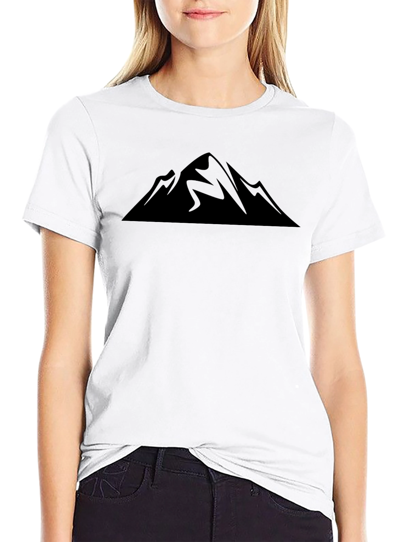 Mountain Silhouette Graphic Tee - Black Casual Shirt