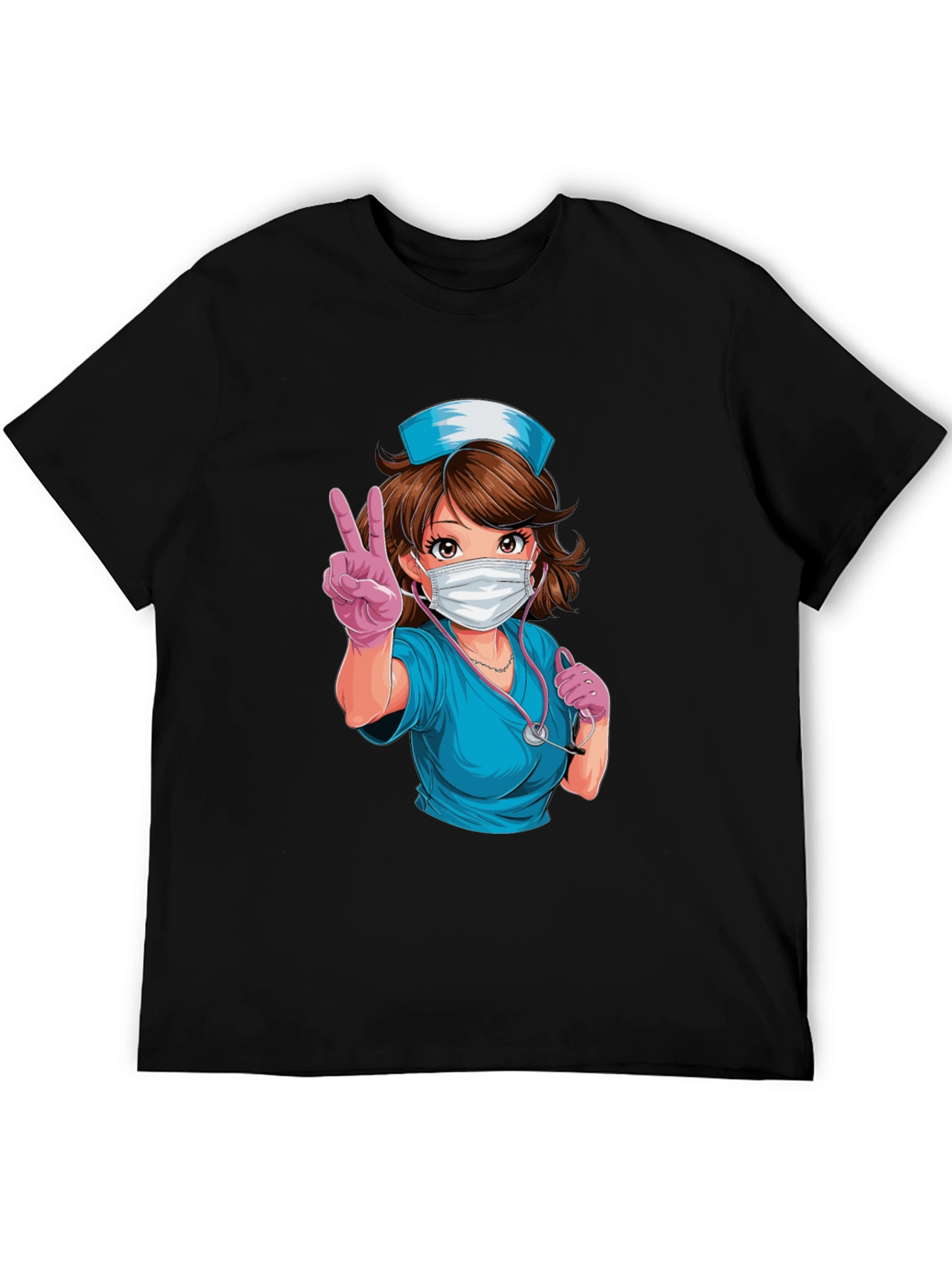 Nurse Anime T-Shirt - Peace Sign