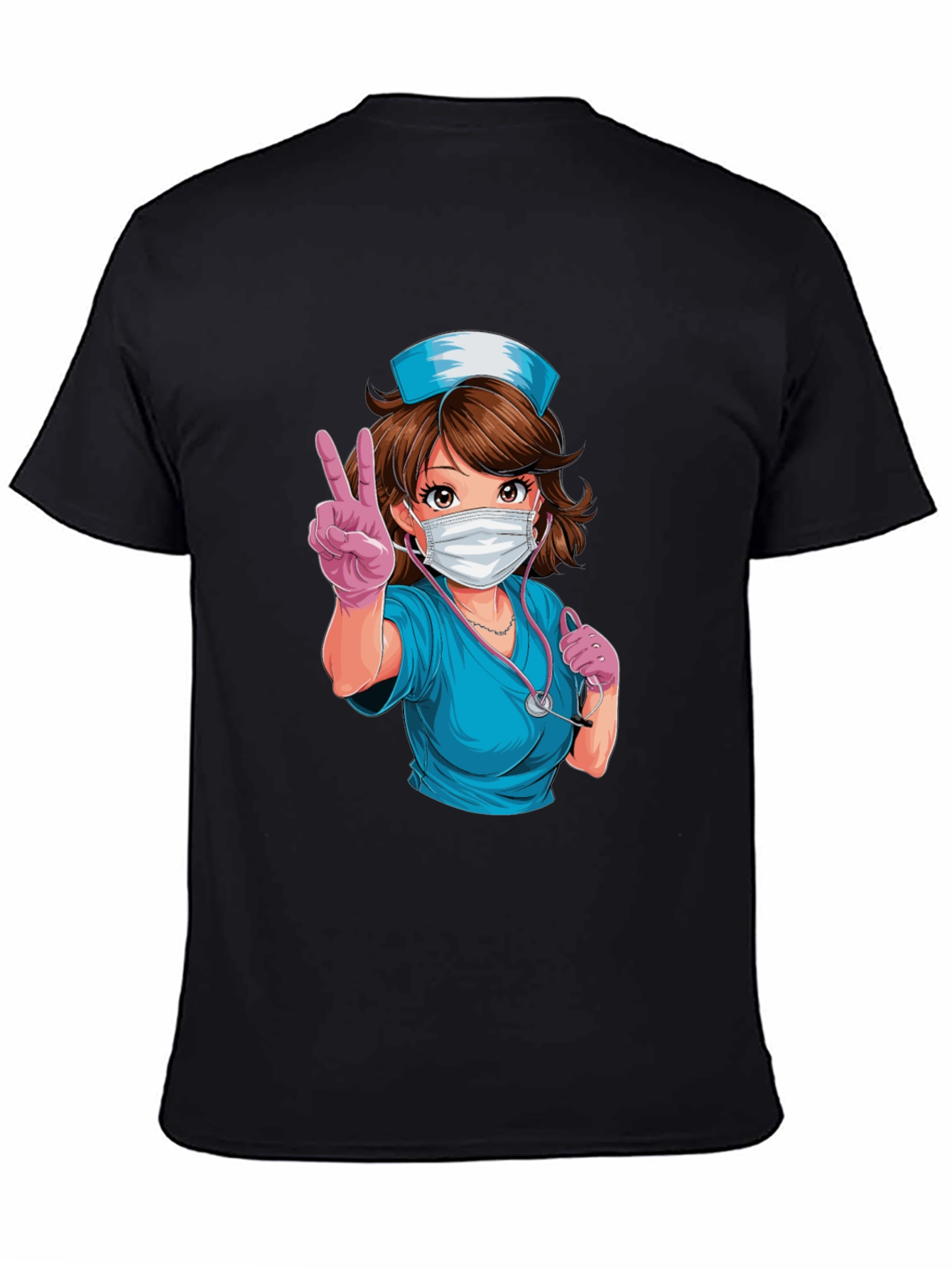 Nurse Anime T-Shirt - Peace Sign