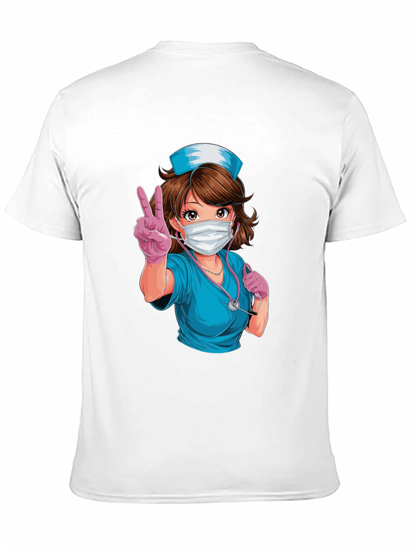 Nurse Anime T-Shirt - Peace Sign