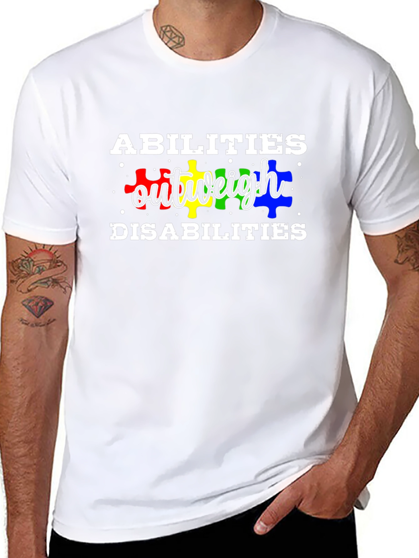 Abilities Outweigh Disabilities T-Shirt Autism Awareness Tee