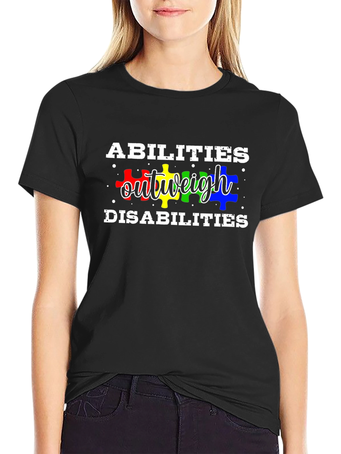 Abilities Outweigh Disabilities T-Shirt Autism Awareness Tee