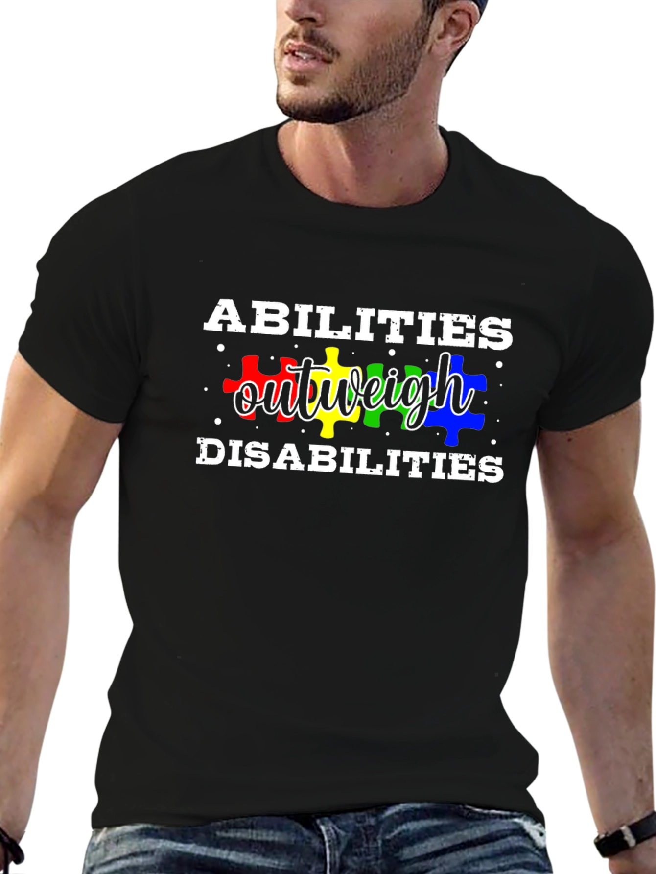 Abilities Outweigh Disabilities T-Shirt Autism Awareness Tee