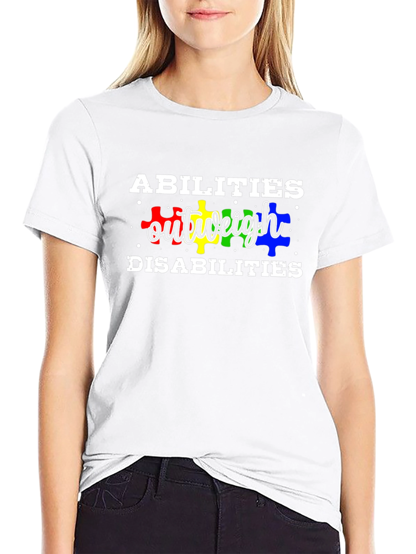 Abilities Outweigh Disabilities T-Shirt Autism Awareness Tee