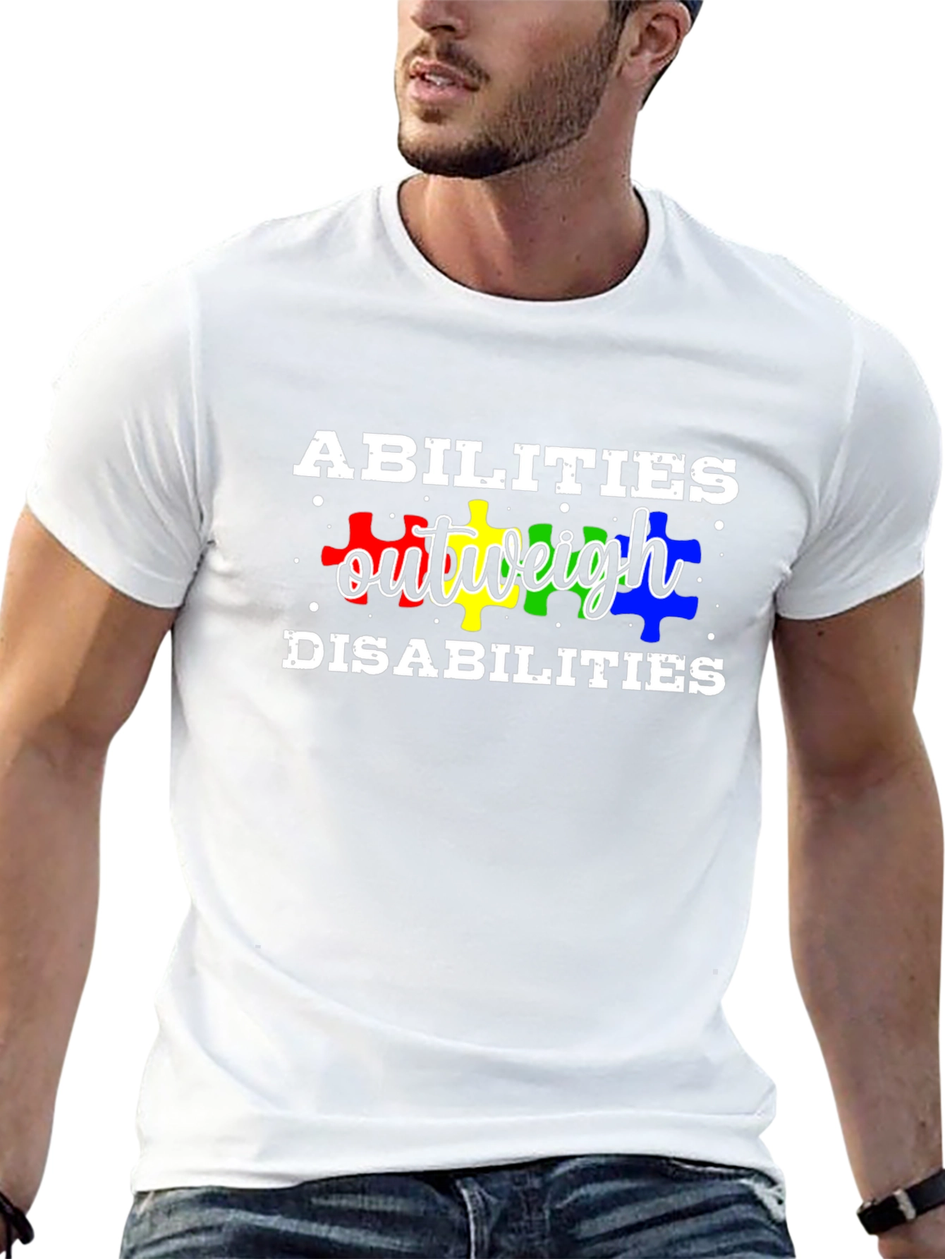 Abilities Outweigh Disabilities T-Shirt Autism Awareness Tee