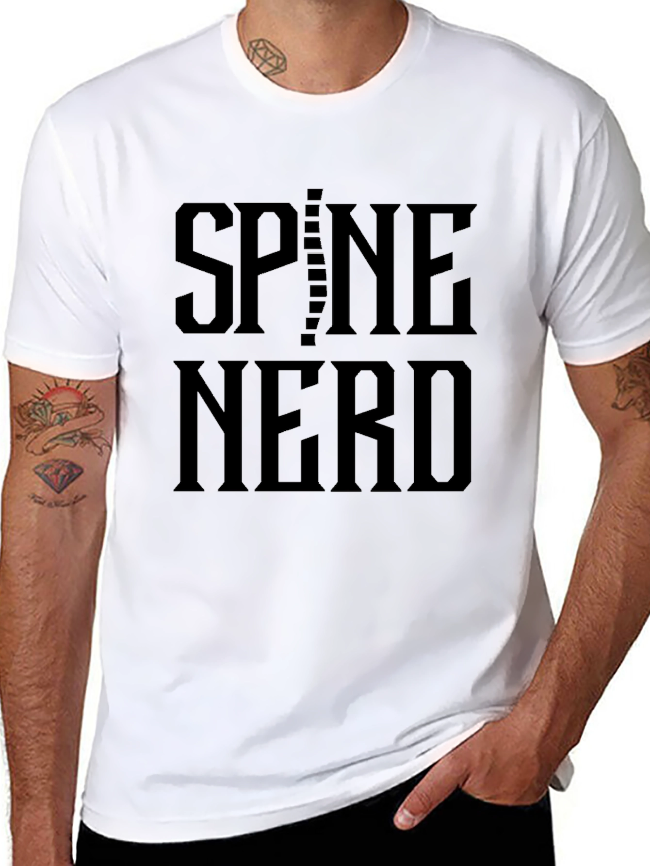 Spine Nerd Graphic T-Shirt - Black