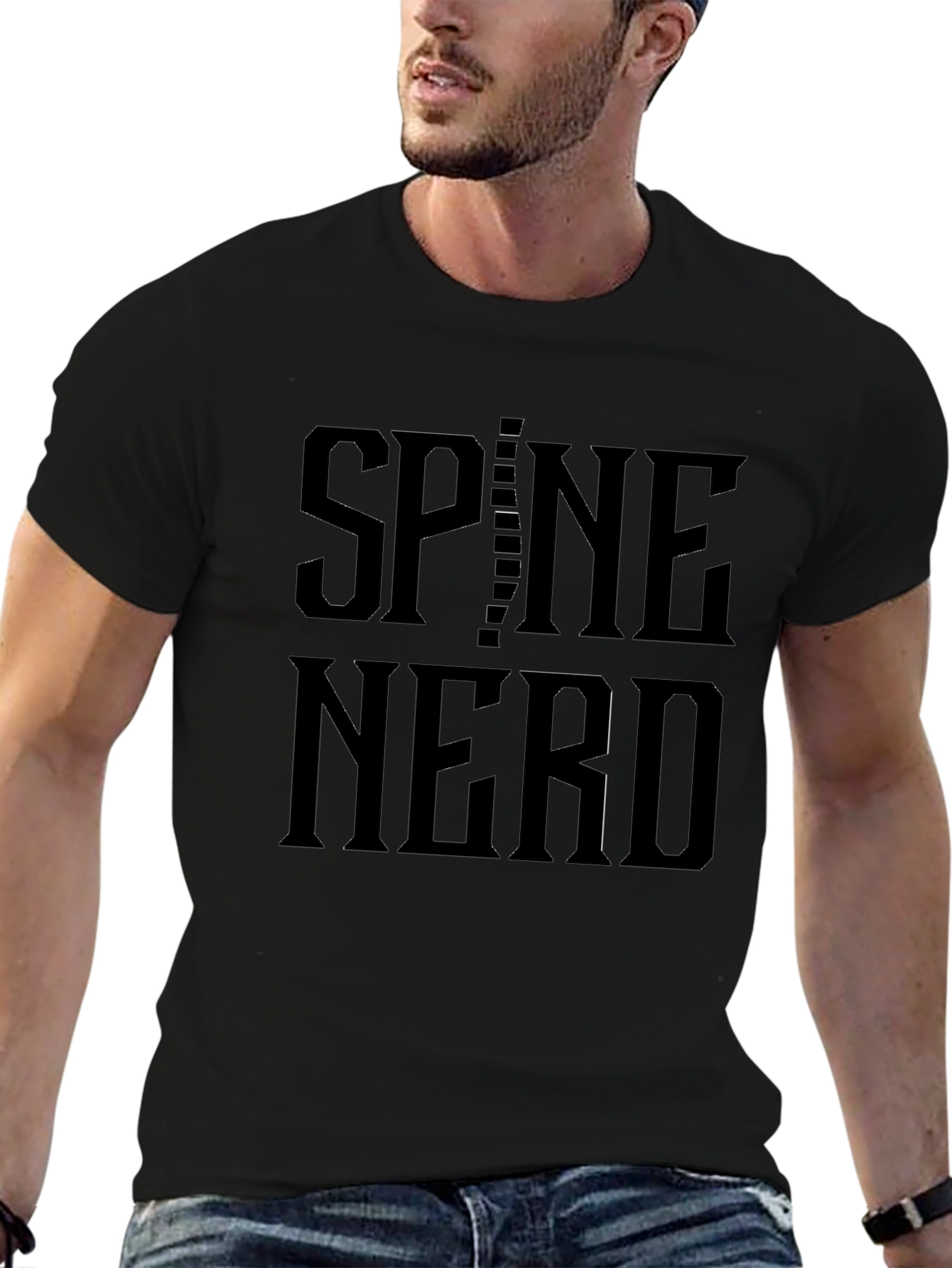 Spine Nerd Graphic T-Shirt - Black