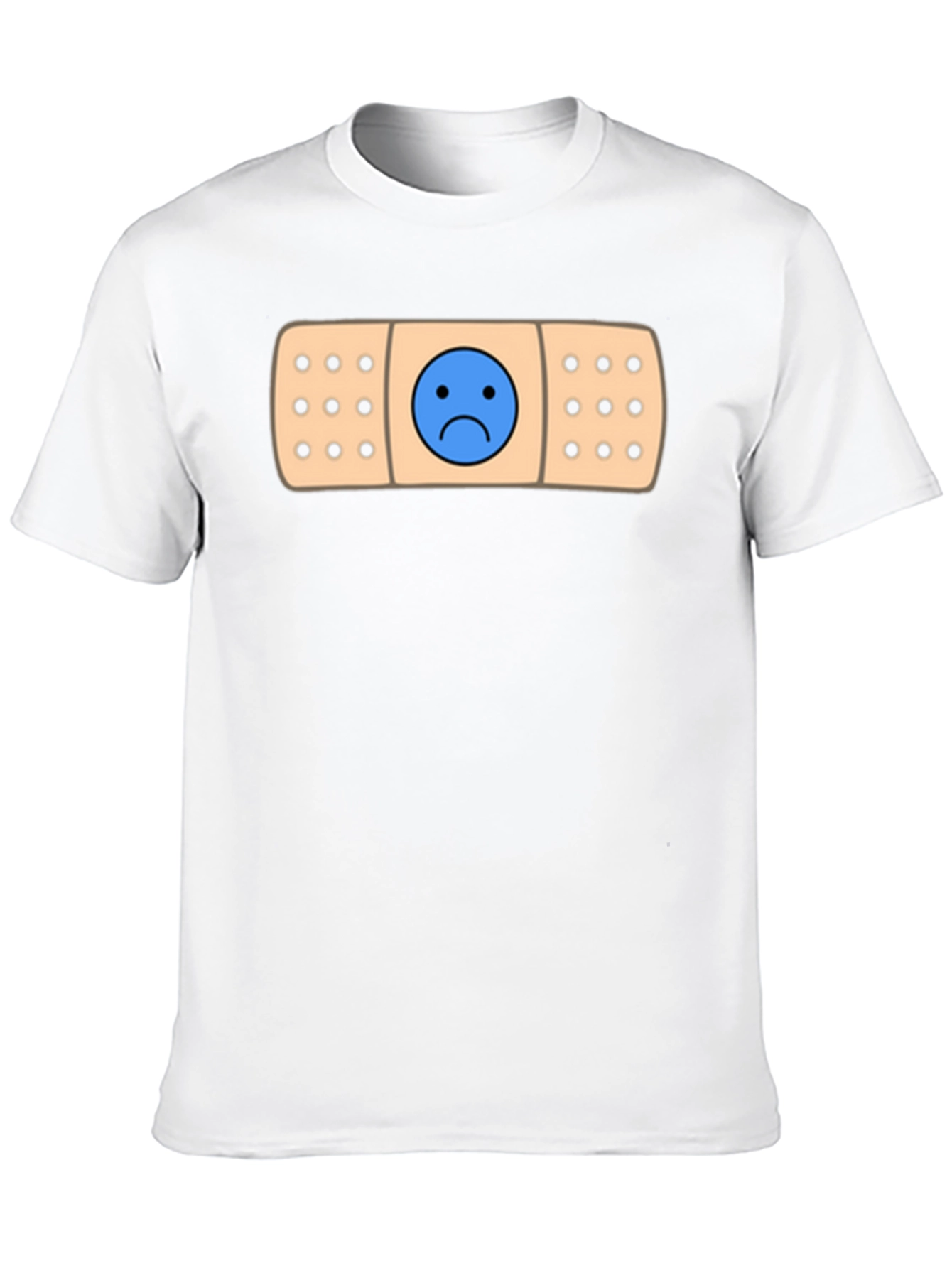 Sad Face Bandage Graphic Tee - Black T-Shirt