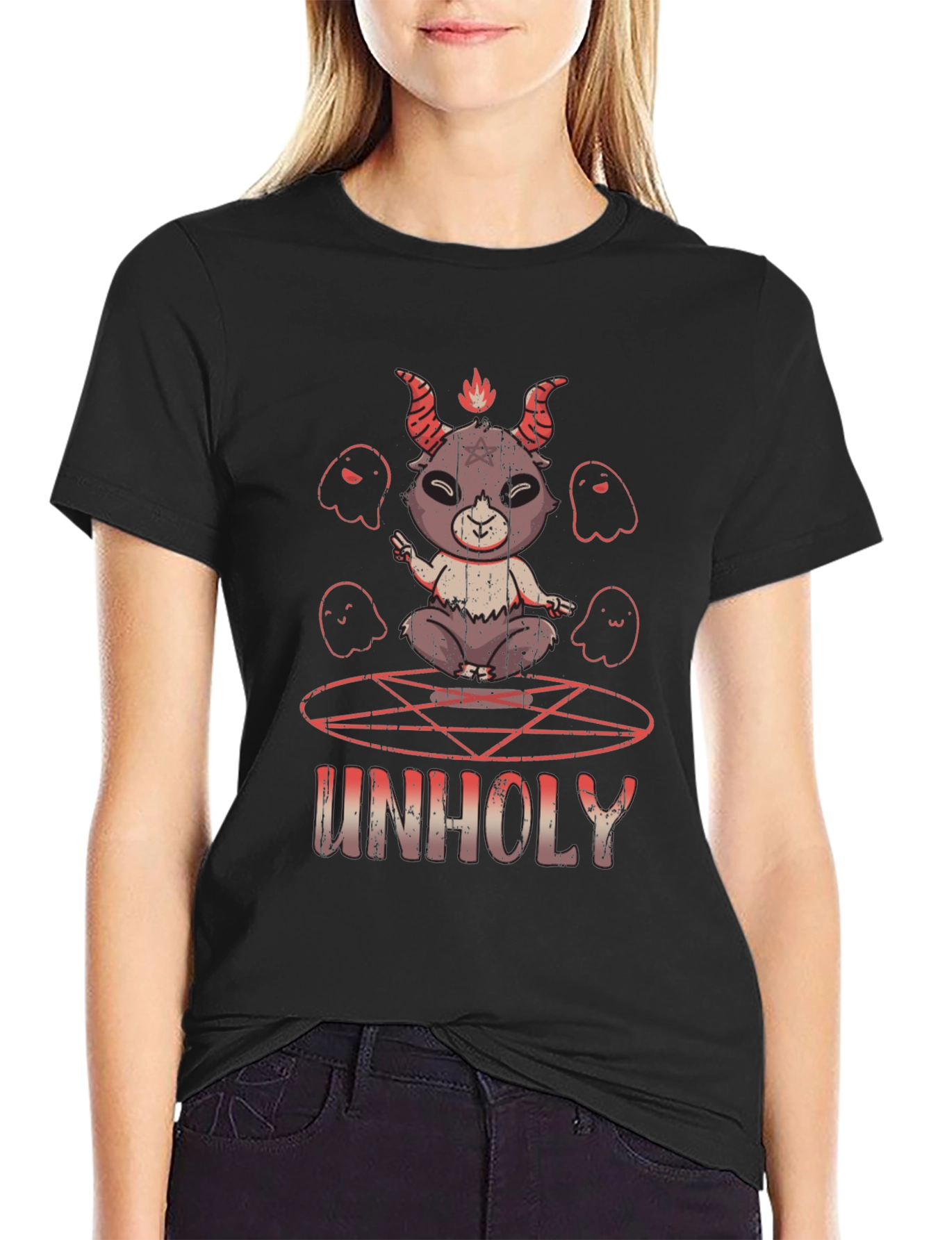 Unholy Baphomet T-Shirt - Occult Satanic Design