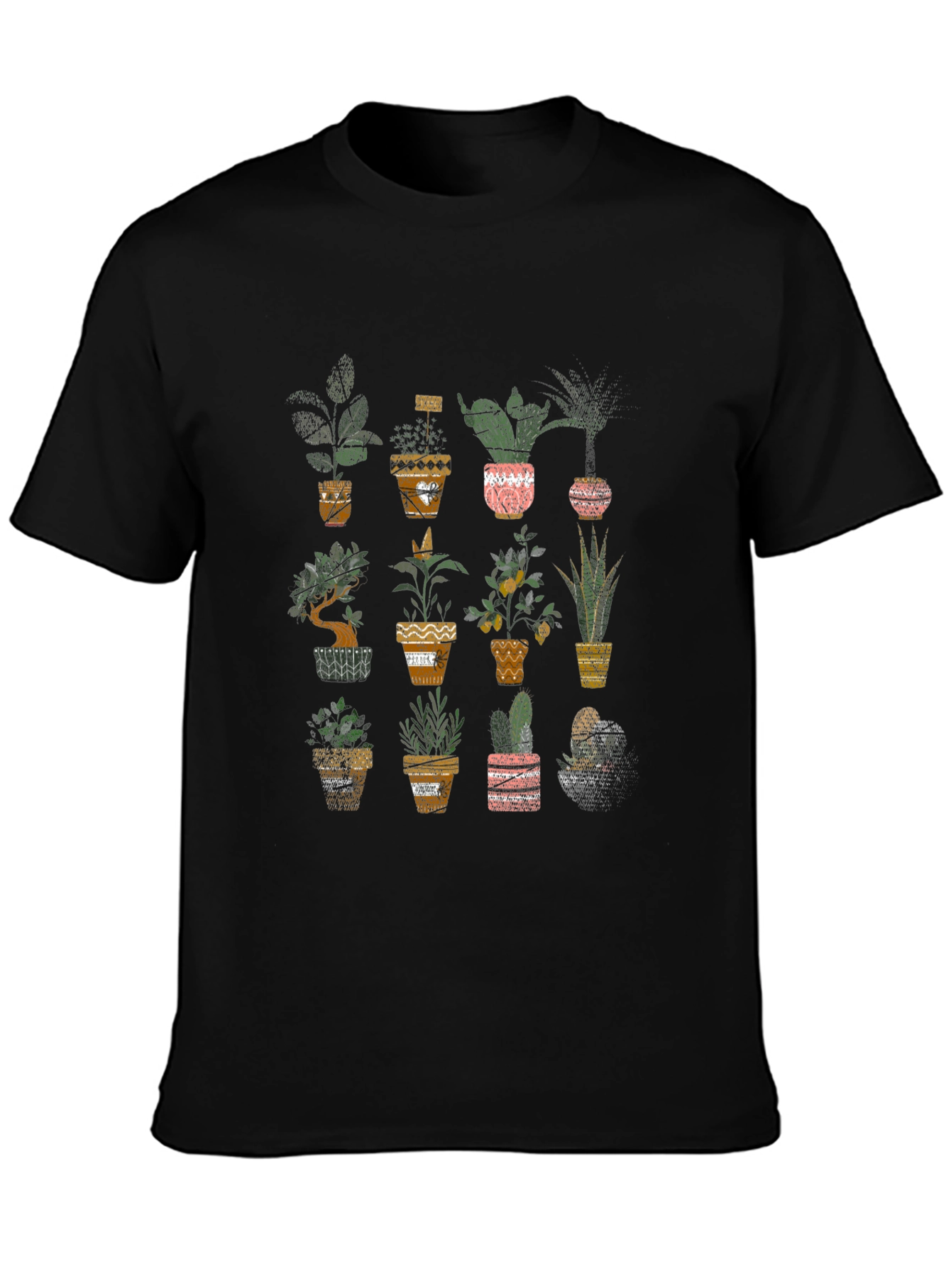 Plant Pot Graphic Tee - Black