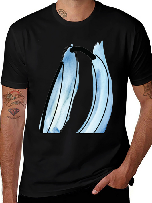 Abstract Watercolor Graphic Tee - Black