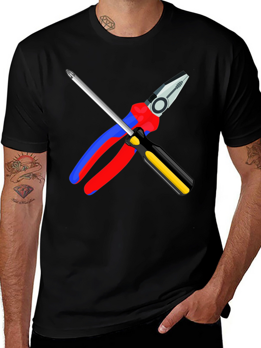 Electricians Tool T-Shirt: Pliers & Screwdriver Graphic