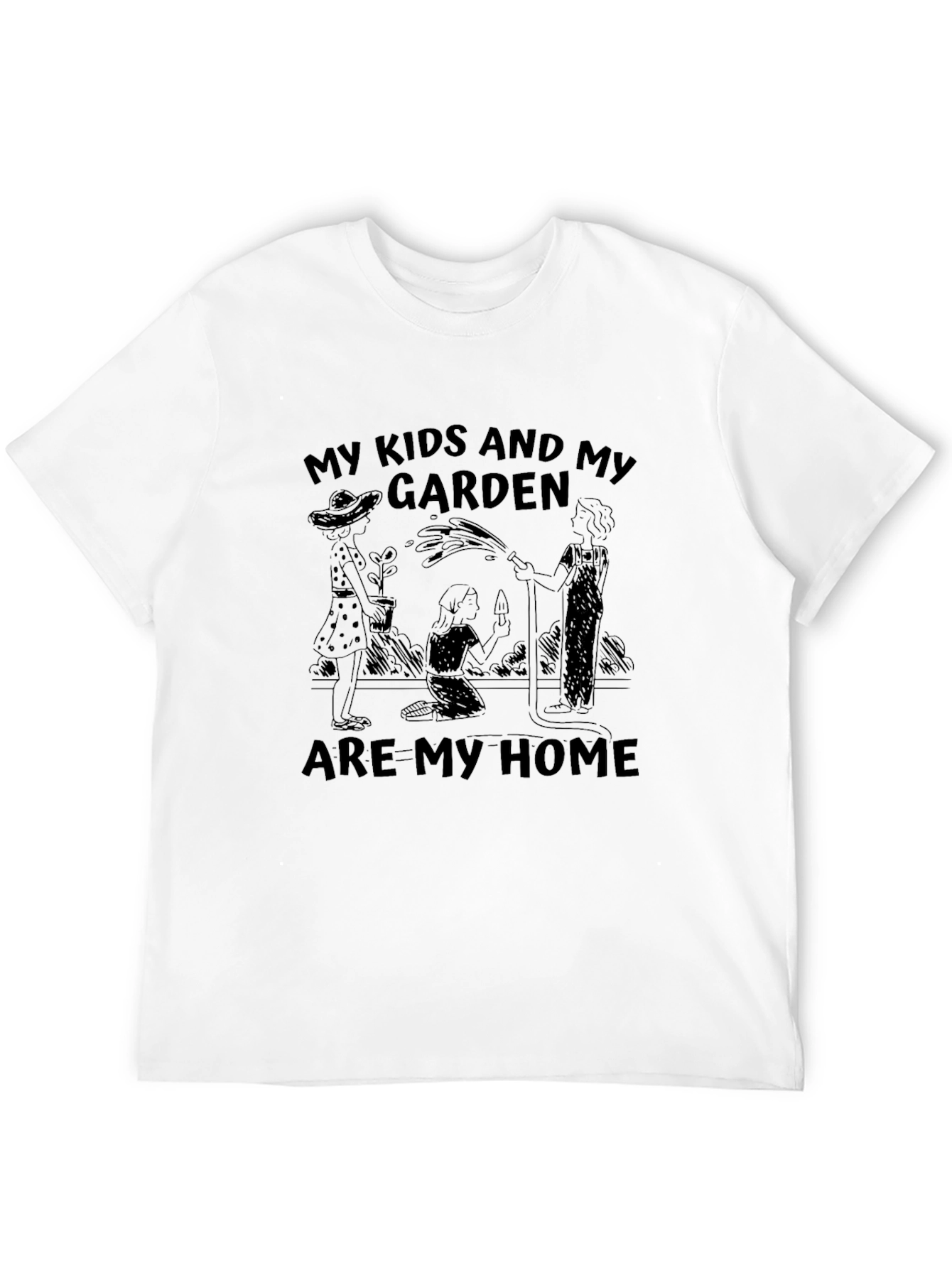 My Kids & My Garden Black Graphic T-Shirt