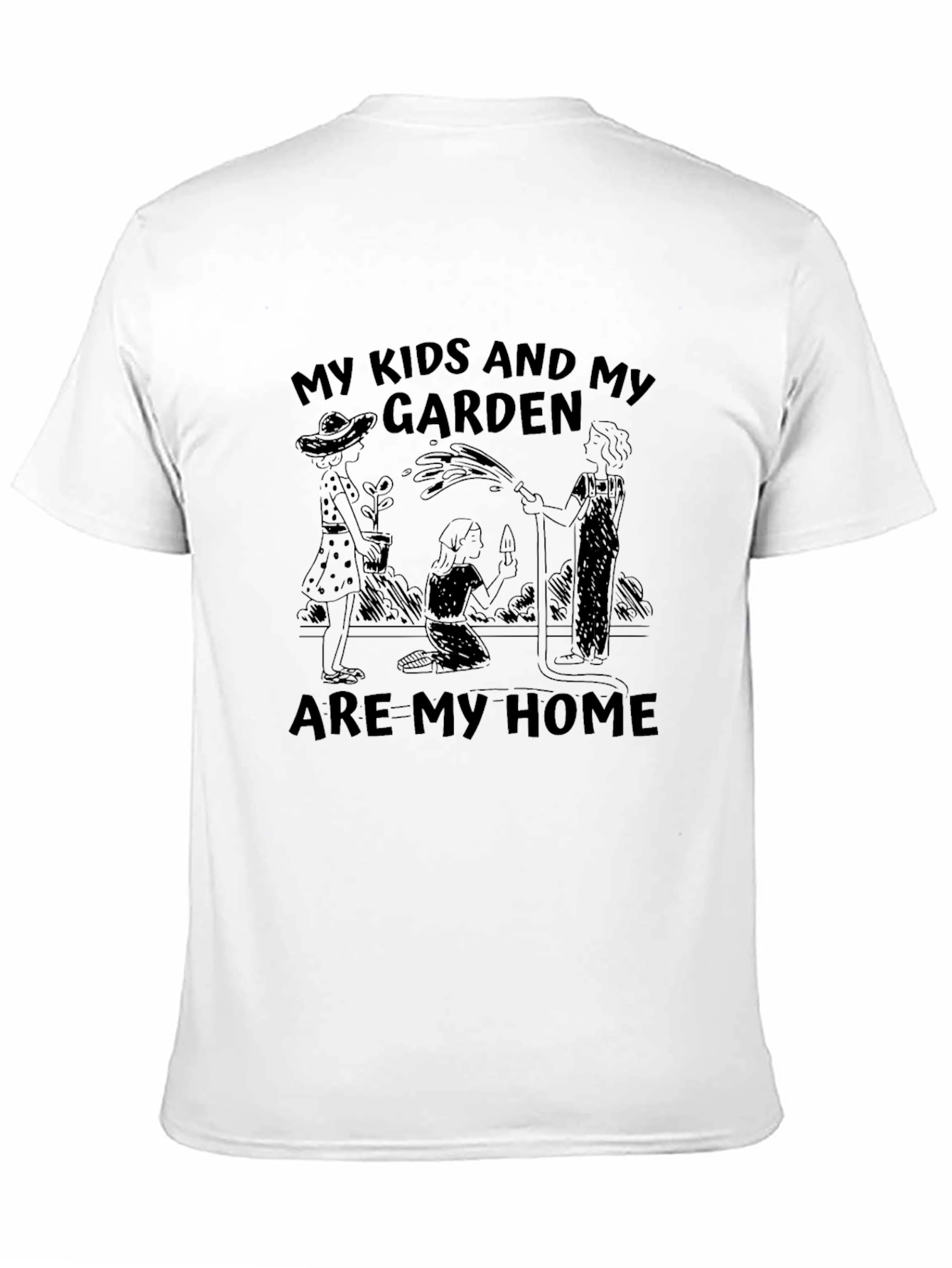 My Kids & My Garden Black Graphic T-Shirt