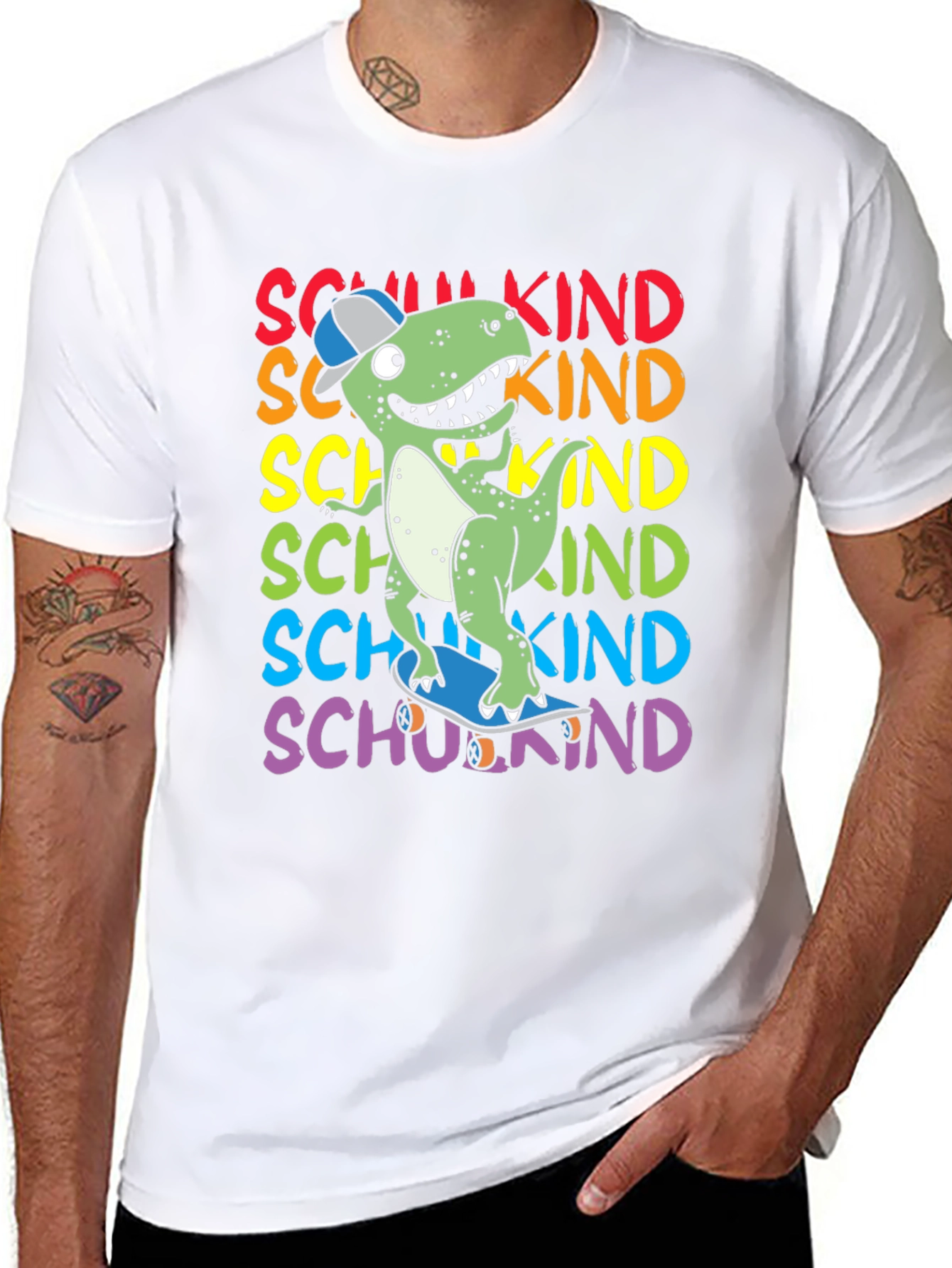 Dinosaur Skateboarder Kids T-Shirt