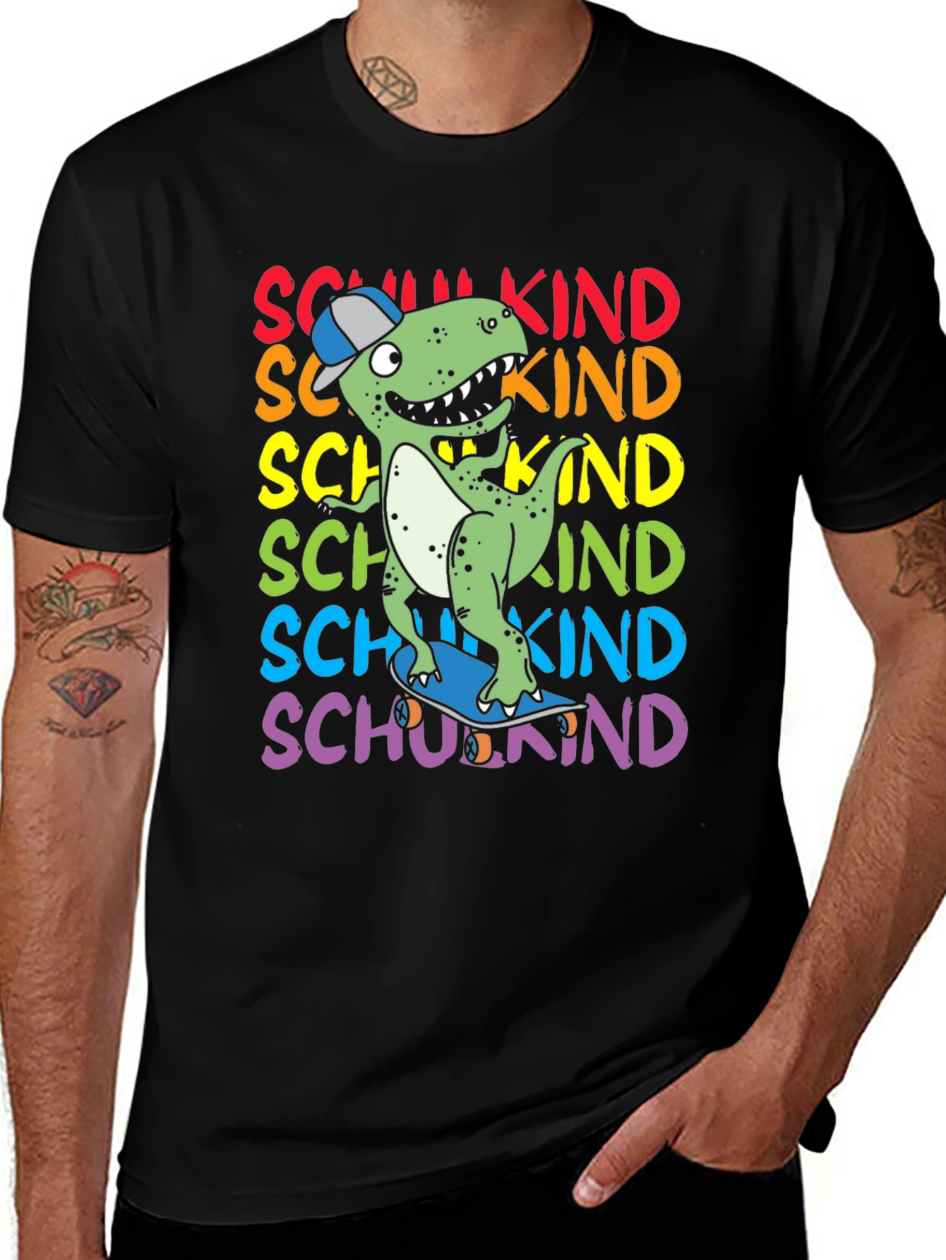 Dinosaur Skateboarder Kids T-Shirt