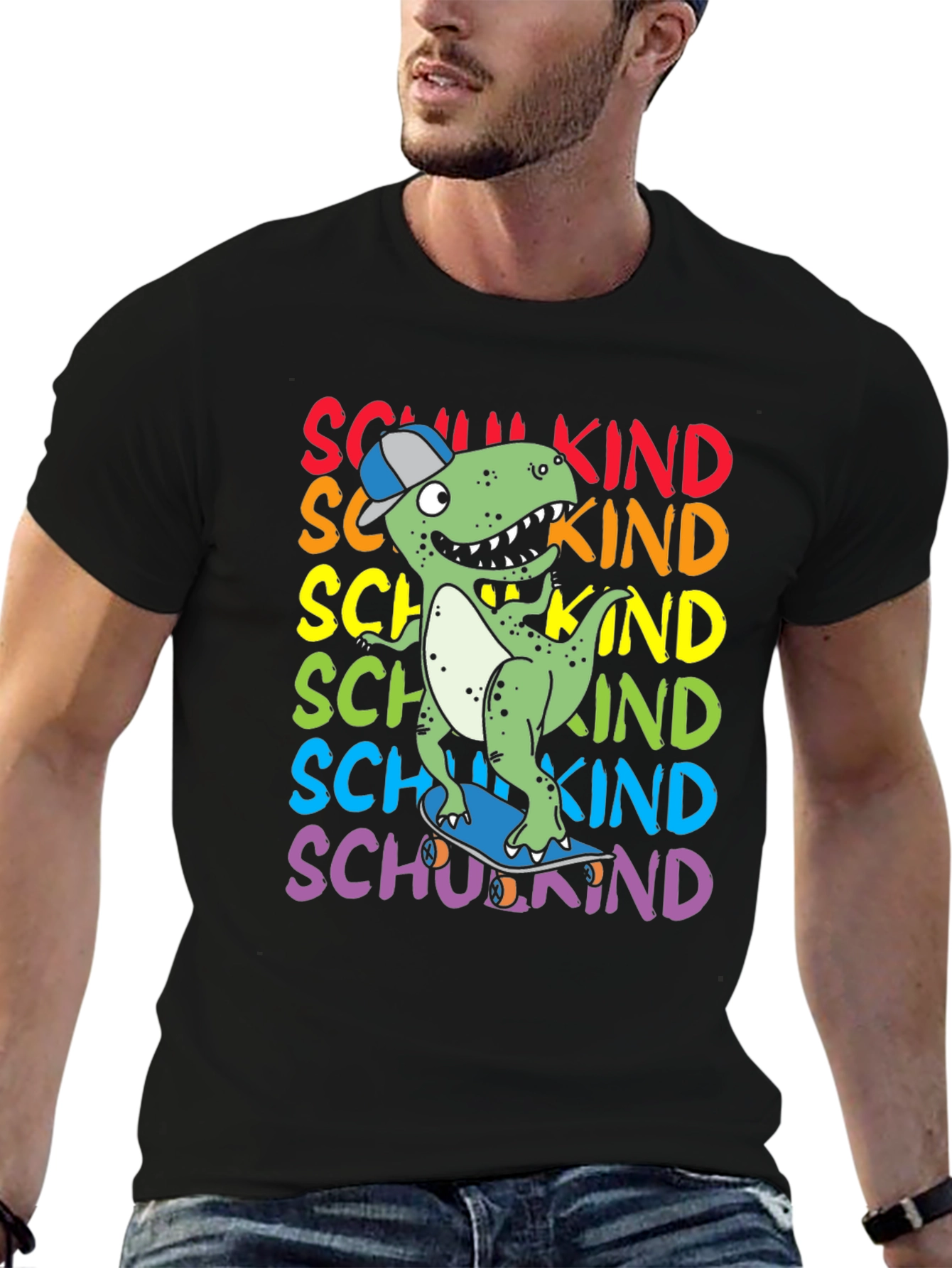 Dinosaur Skateboarder Kids T-Shirt