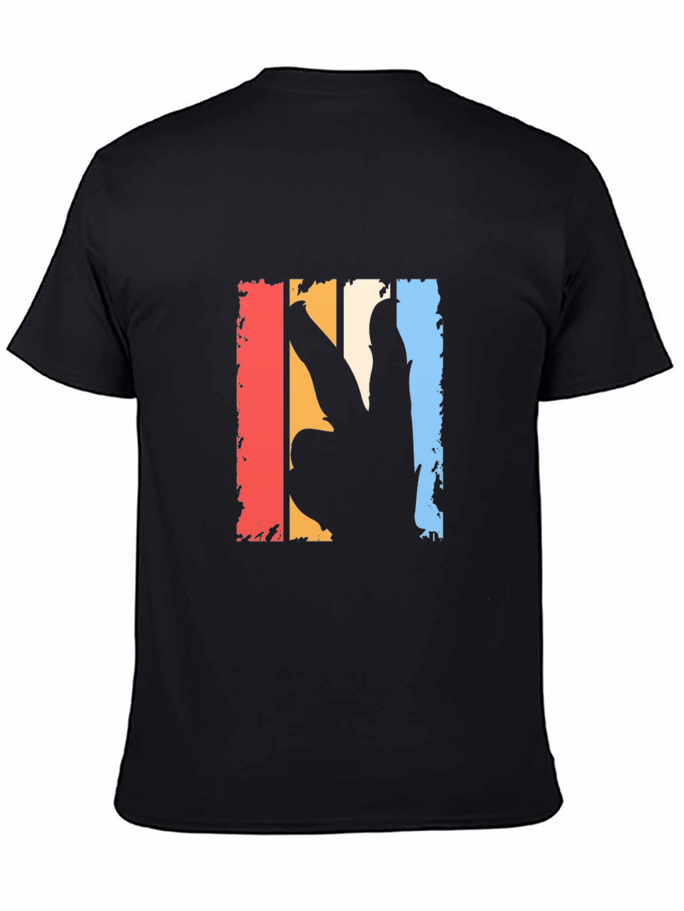 Retro Peace Sign Graphic T-Shirt - Black