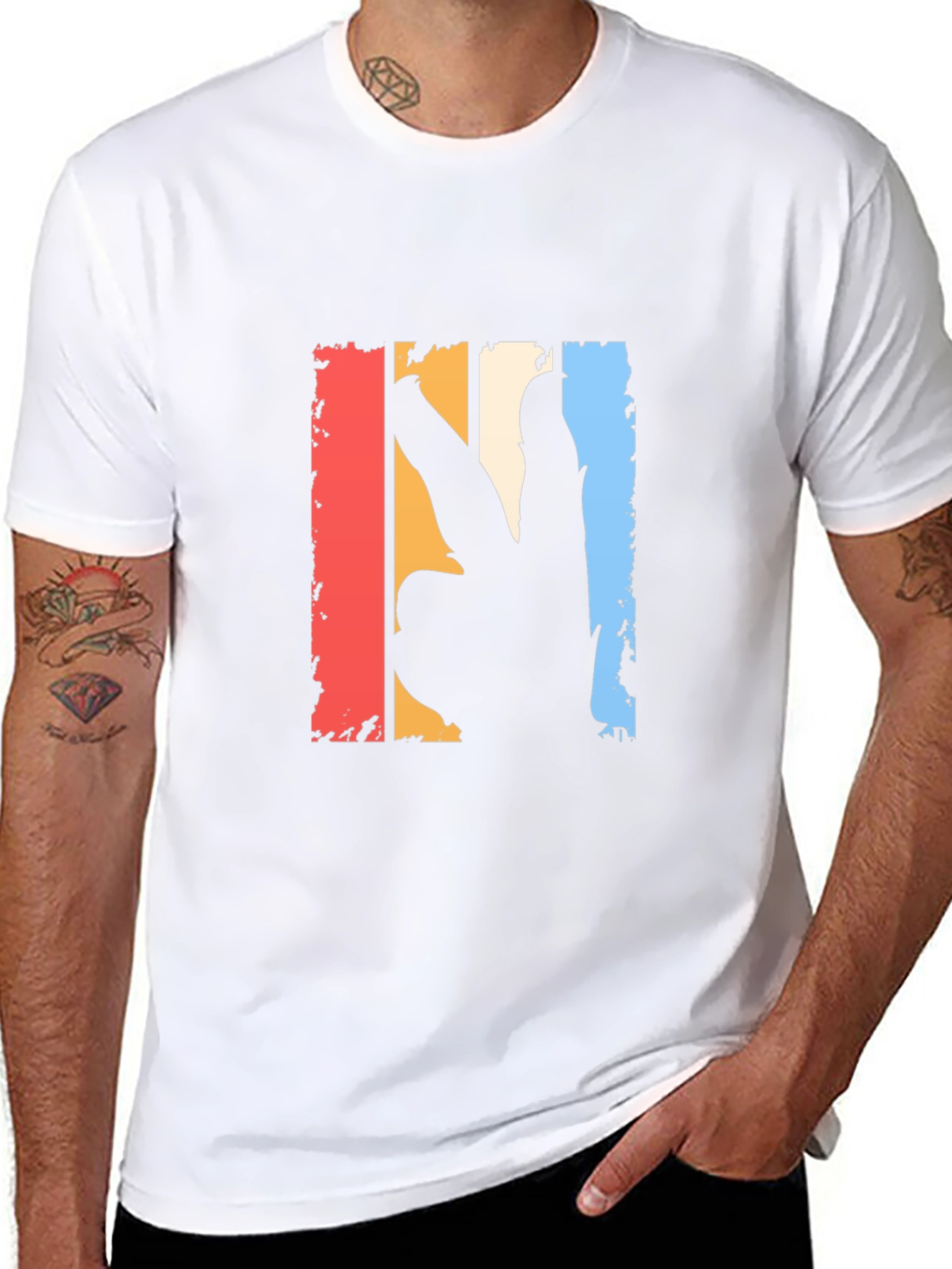 Retro Peace Sign Graphic T-Shirt - Black