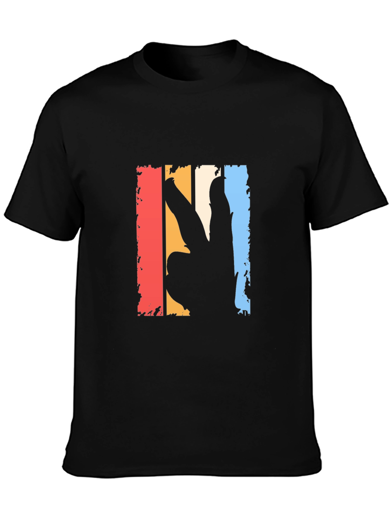 Retro Peace Sign Graphic T-Shirt - Black