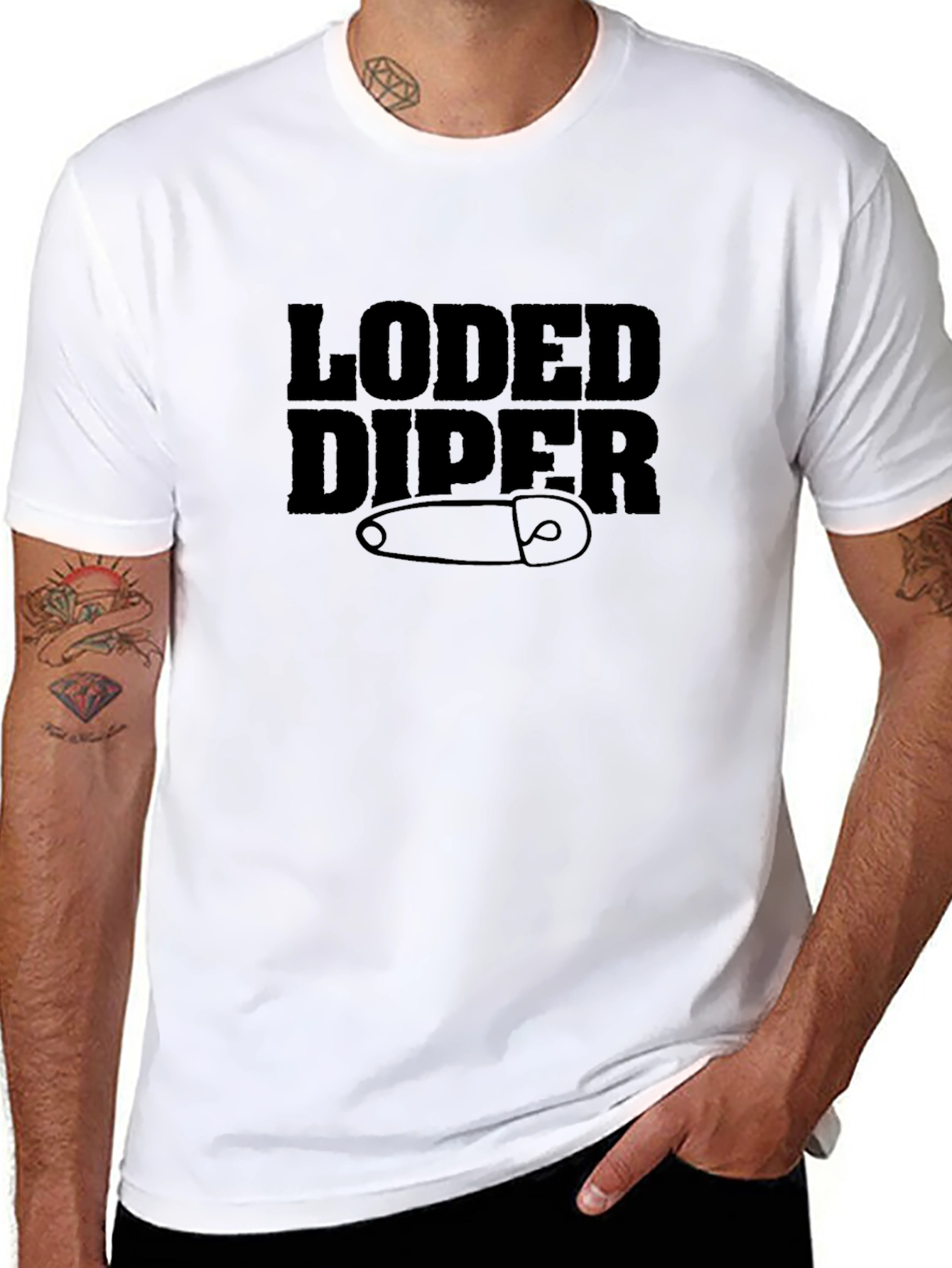 Loded Diper Black Graphic T-Shirt