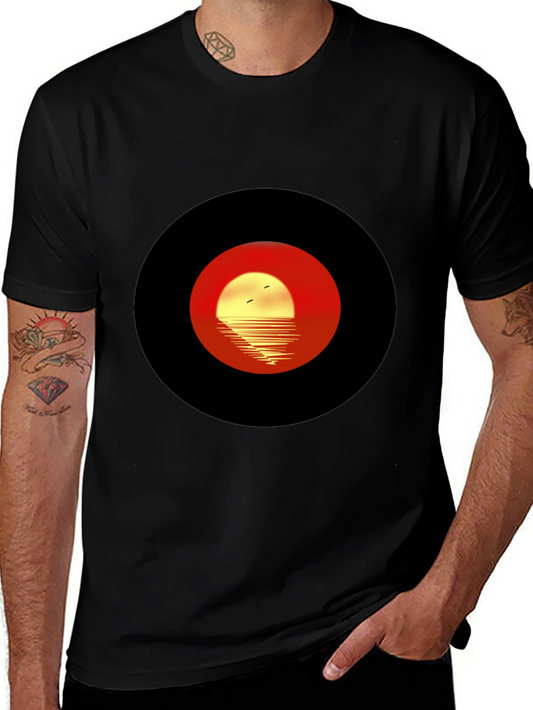 Sunset Silhouette Graphic Tee - Retro Style