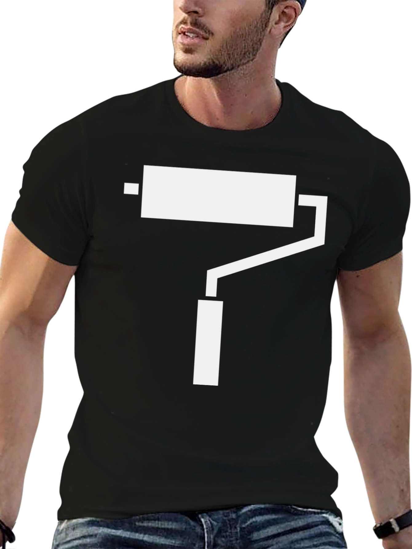 Paint Roller Graphic Tee - Modern Art Shirt