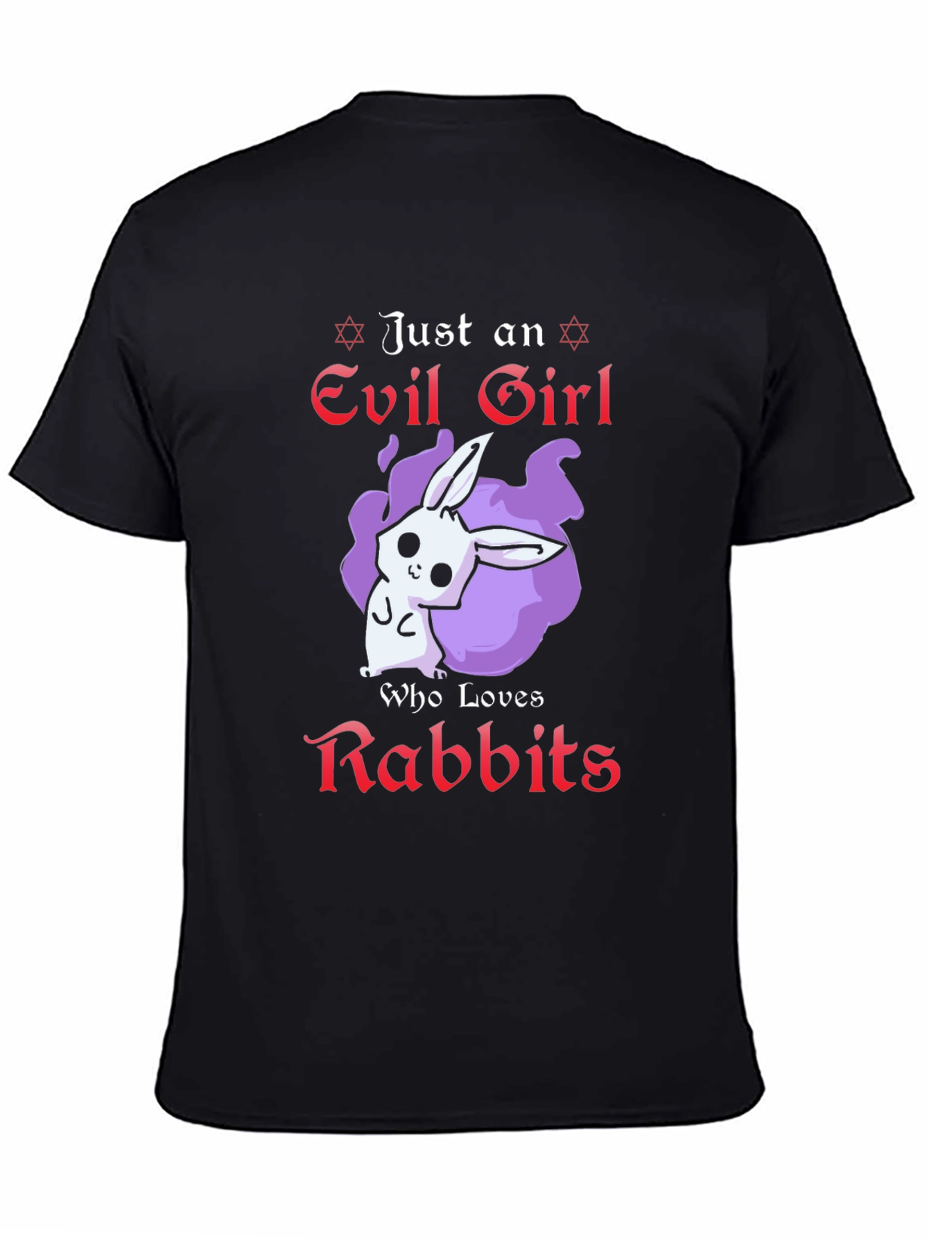 Evil Girl Loves Rabbits T-Shirt - Black