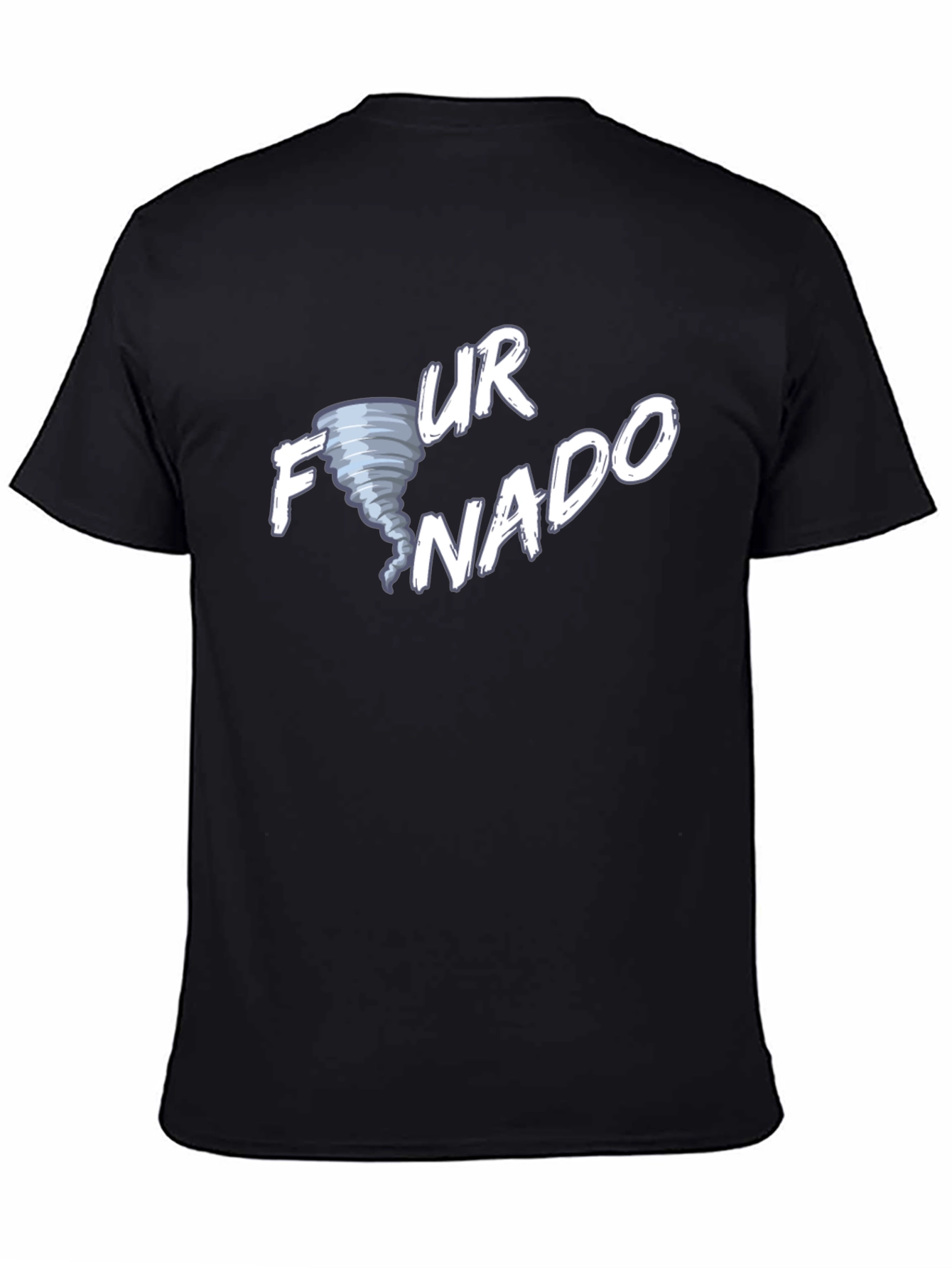Funny Tornado Graphic Tee - Black Cotton T-Shirt