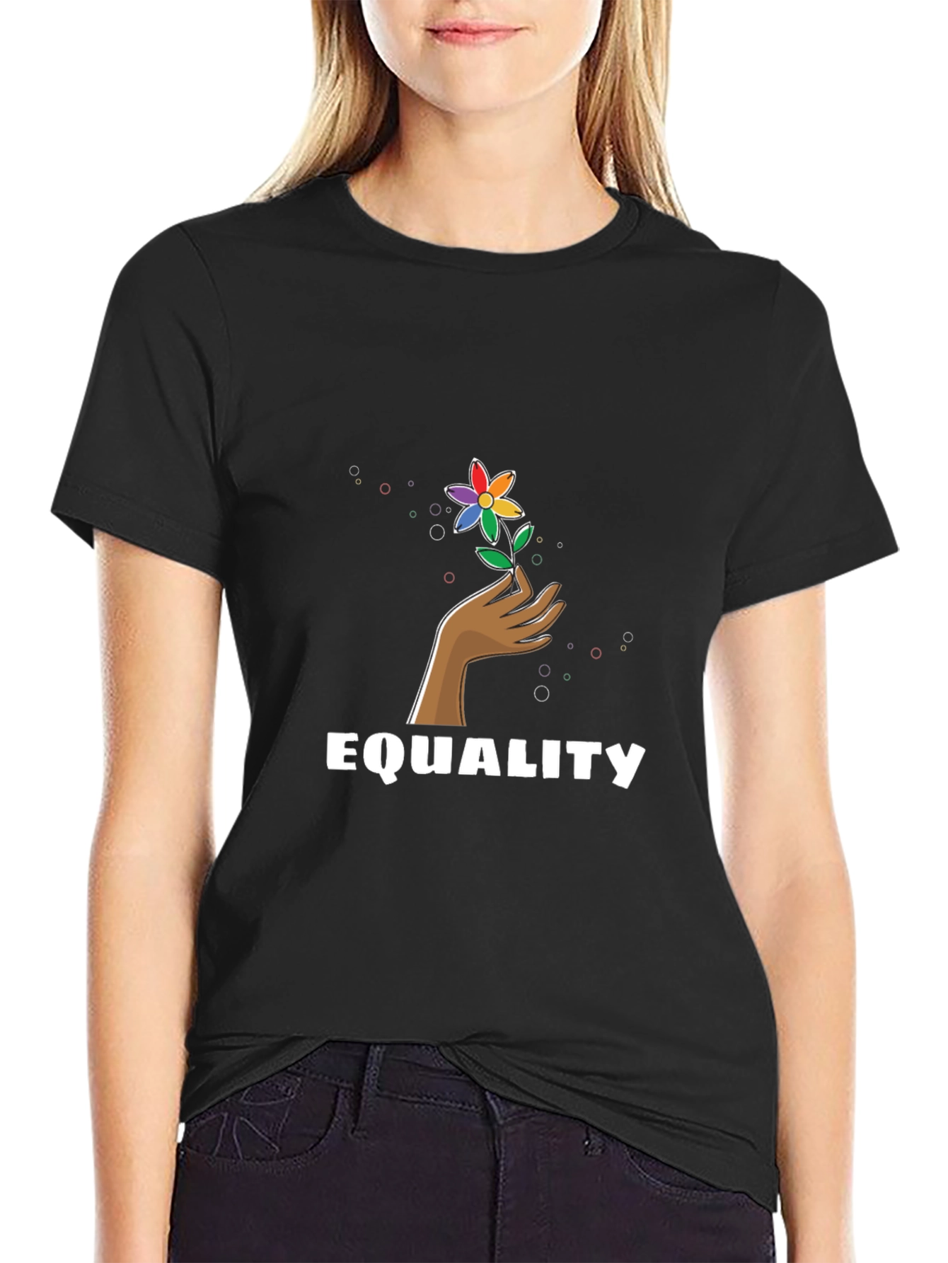 Equality Rainbow Flower Graphic T-Shirt