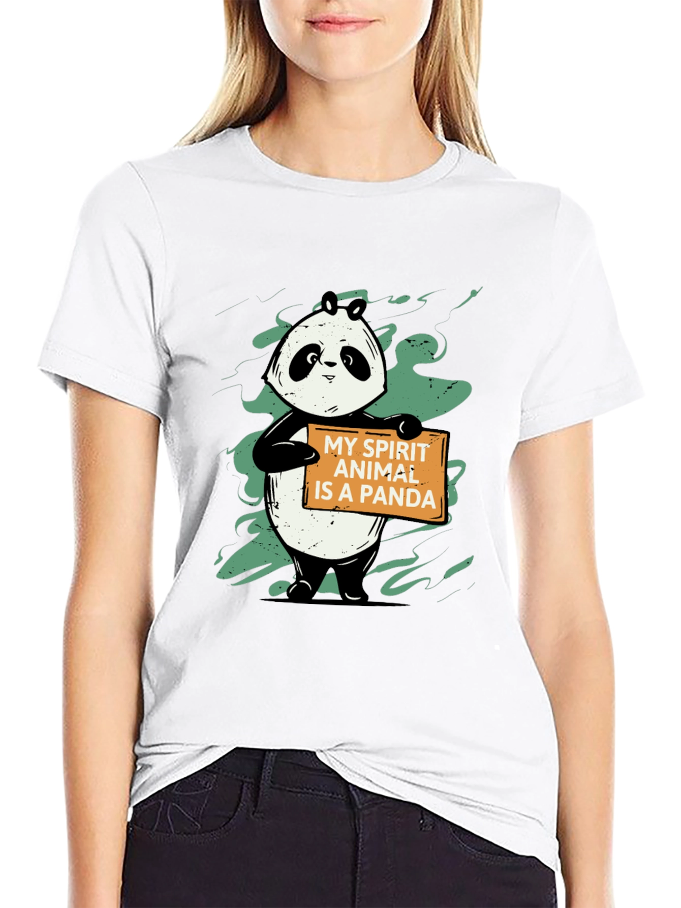 Panda Spirit Animal Graphic T-Shirt - Unisex Black Tee