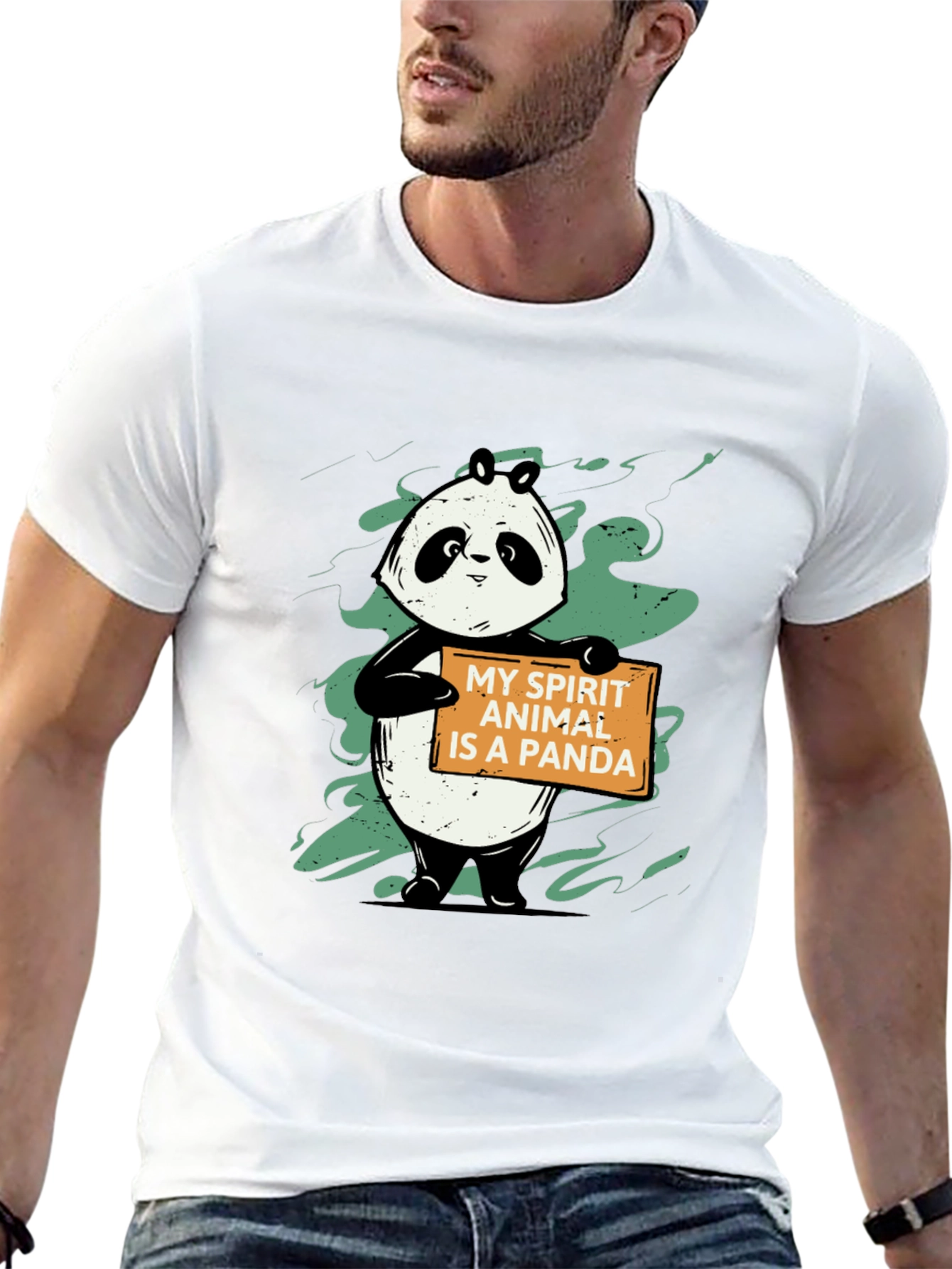 Panda Spirit Animal Graphic T-Shirt - Unisex Black Tee