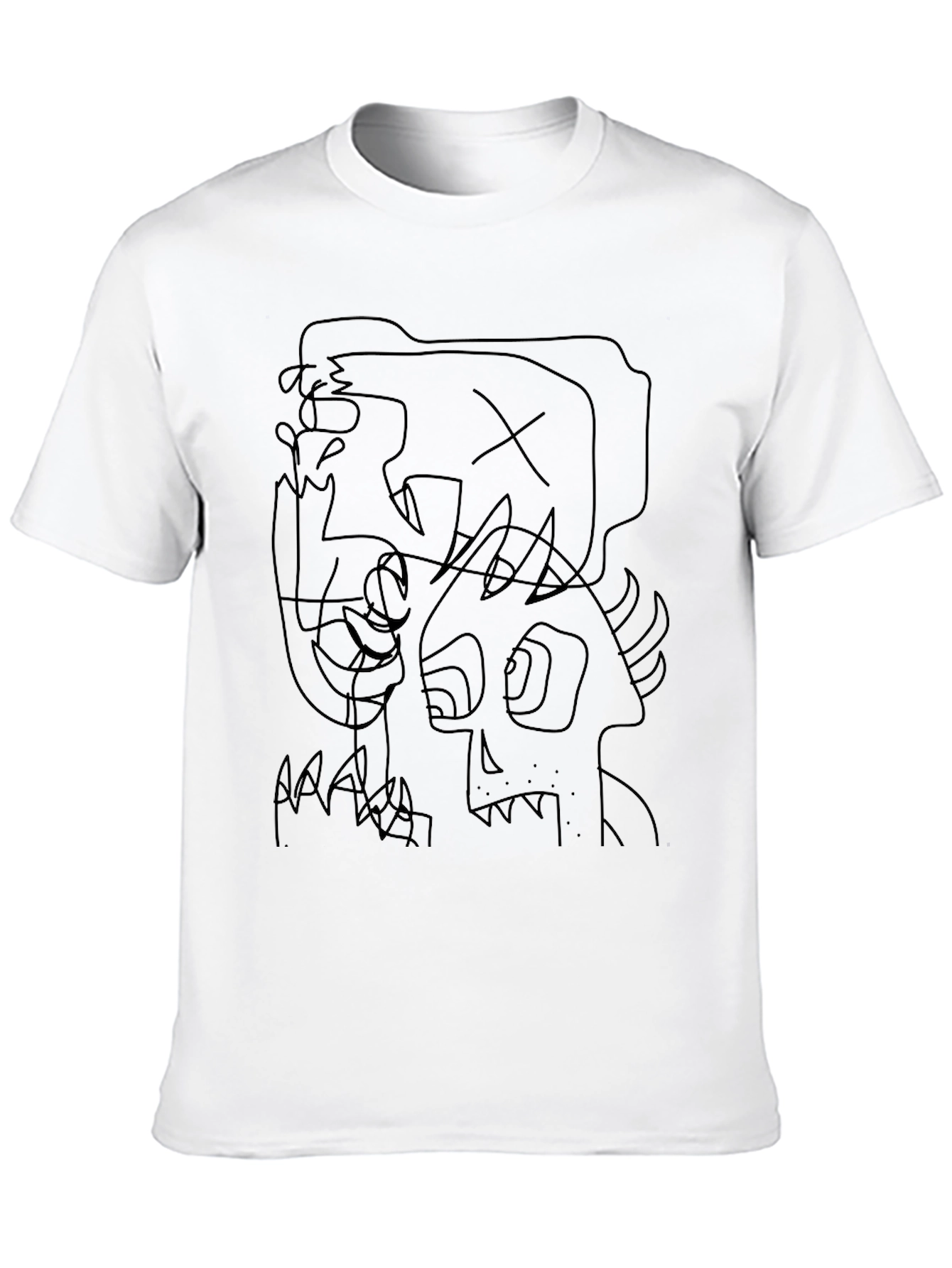 Abstract Graphic Black Crew Neck T-Shirt