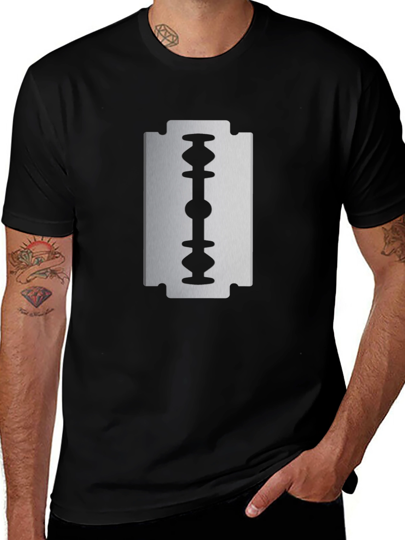 Razor Blade Graphic Tee - Edgy Style