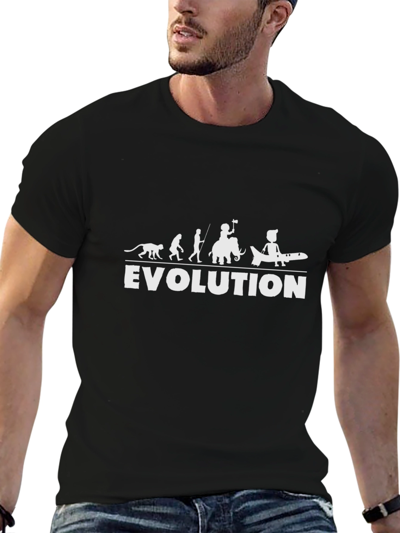 Evolution T-Shirt Funny Human Airplane Tee