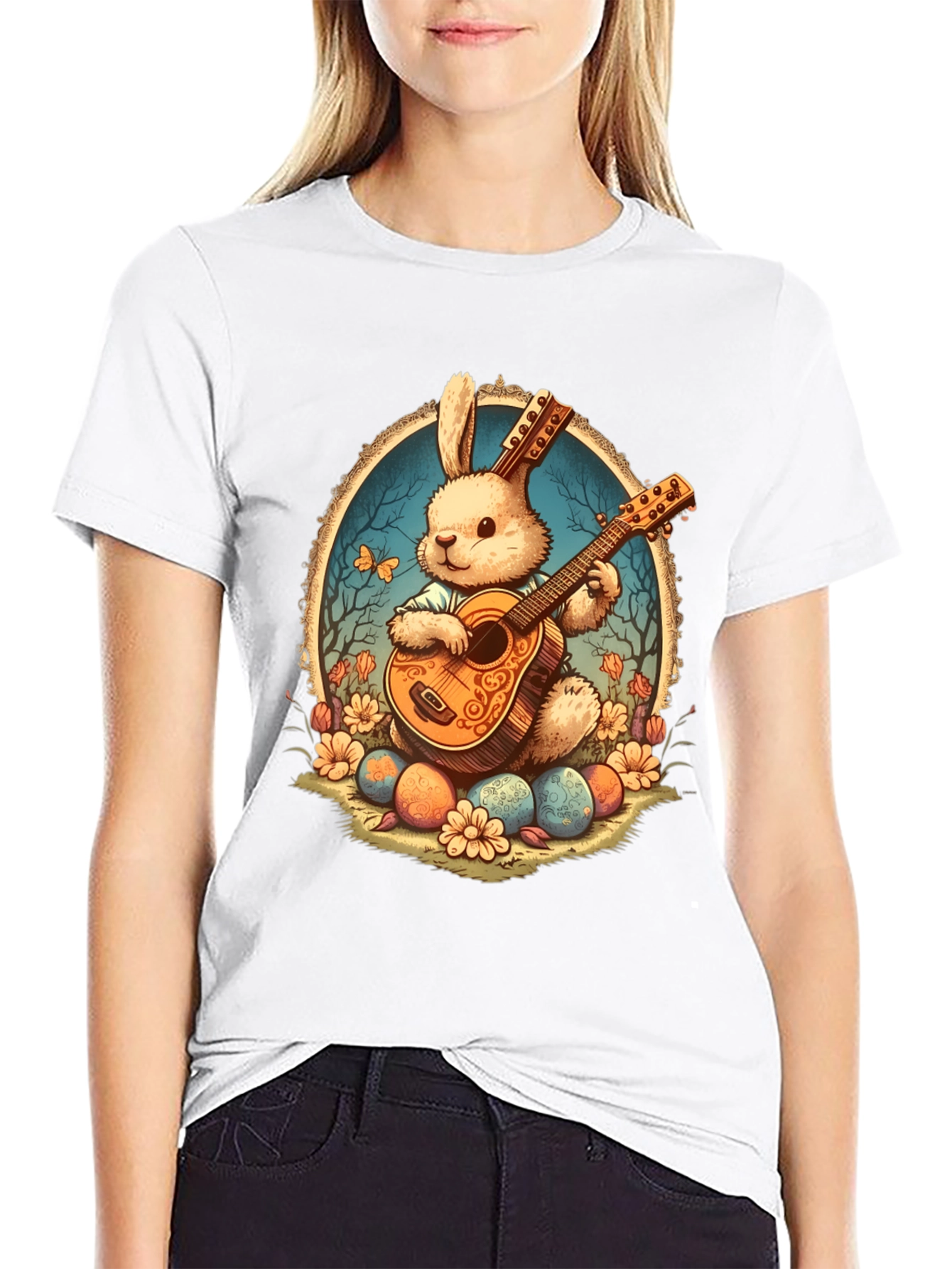 Bunny Guitar Easter T-Shirt