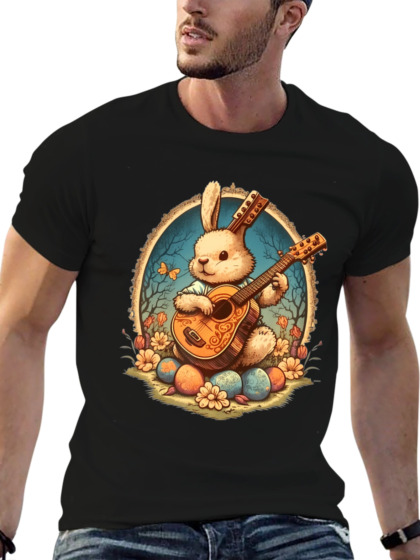 Bunny Guitar Easter T-Shirt