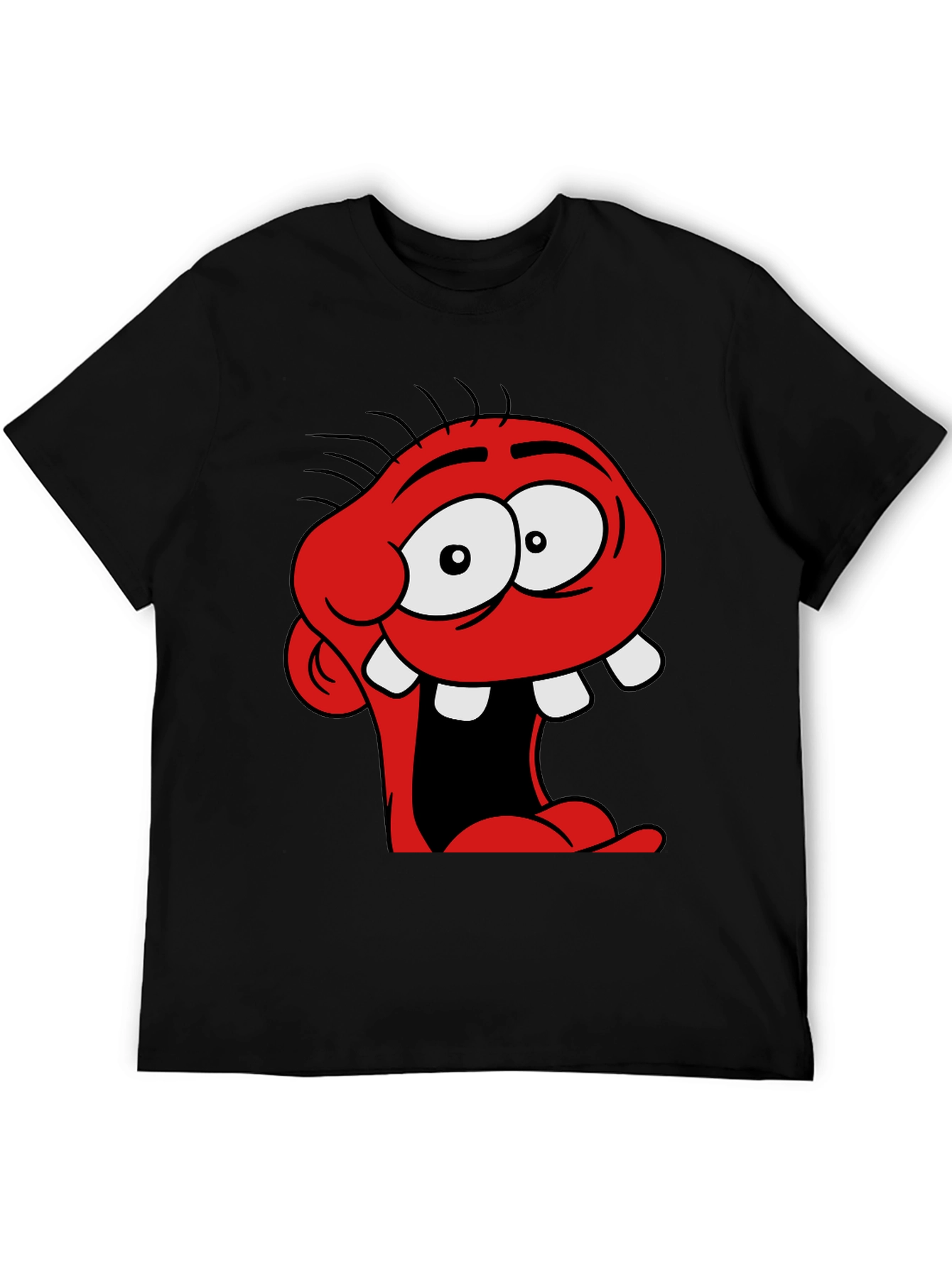Cartoon Monster Graphic Black T-Shirt