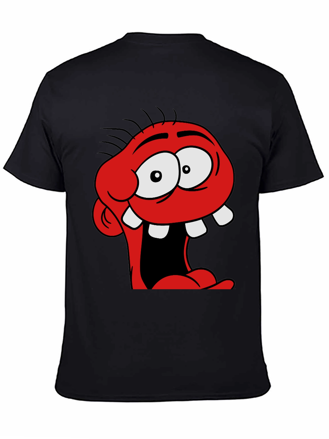 Cartoon Monster Graphic Black T-Shirt