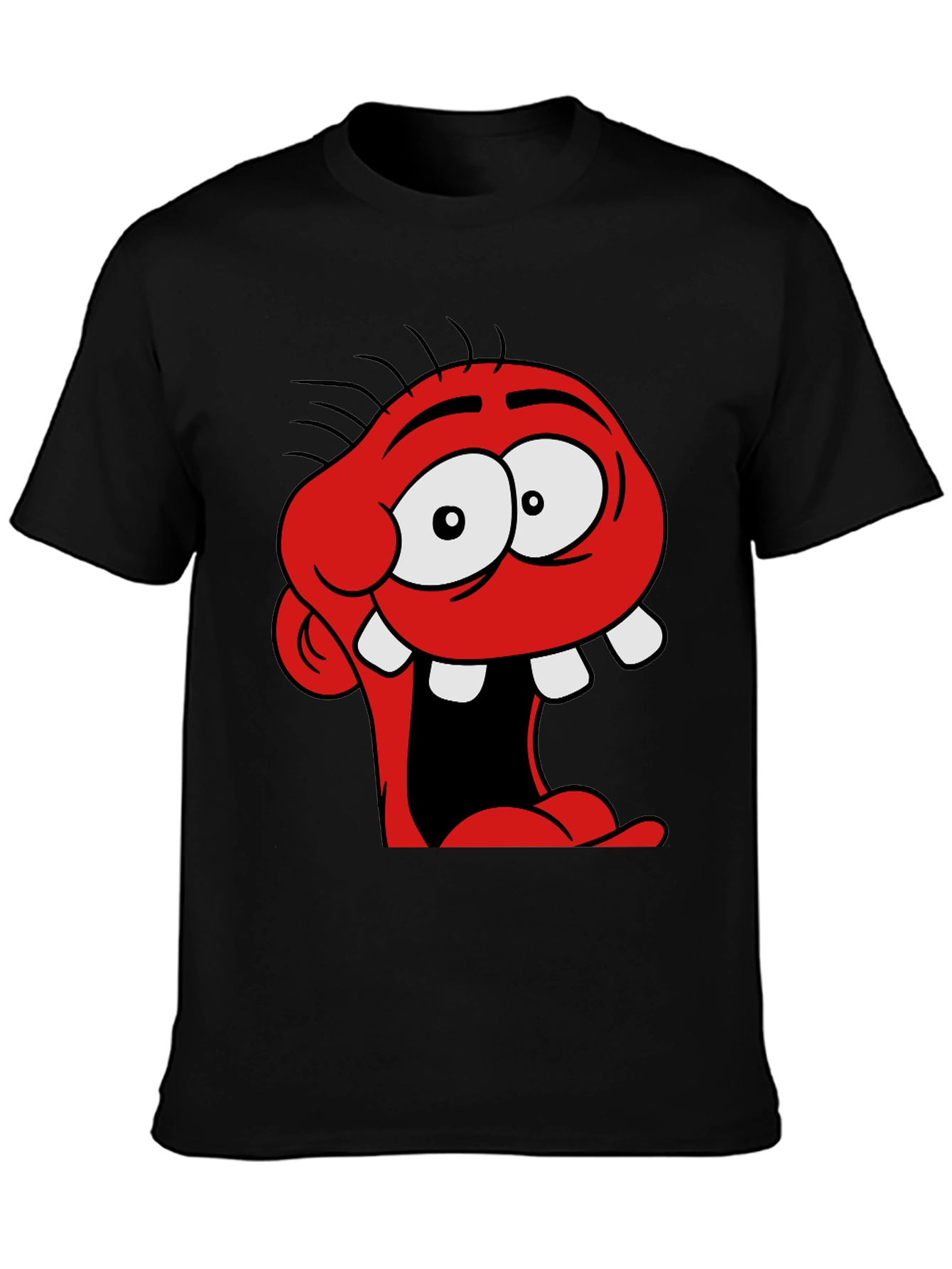 Cartoon Monster Graphic Black T-Shirt