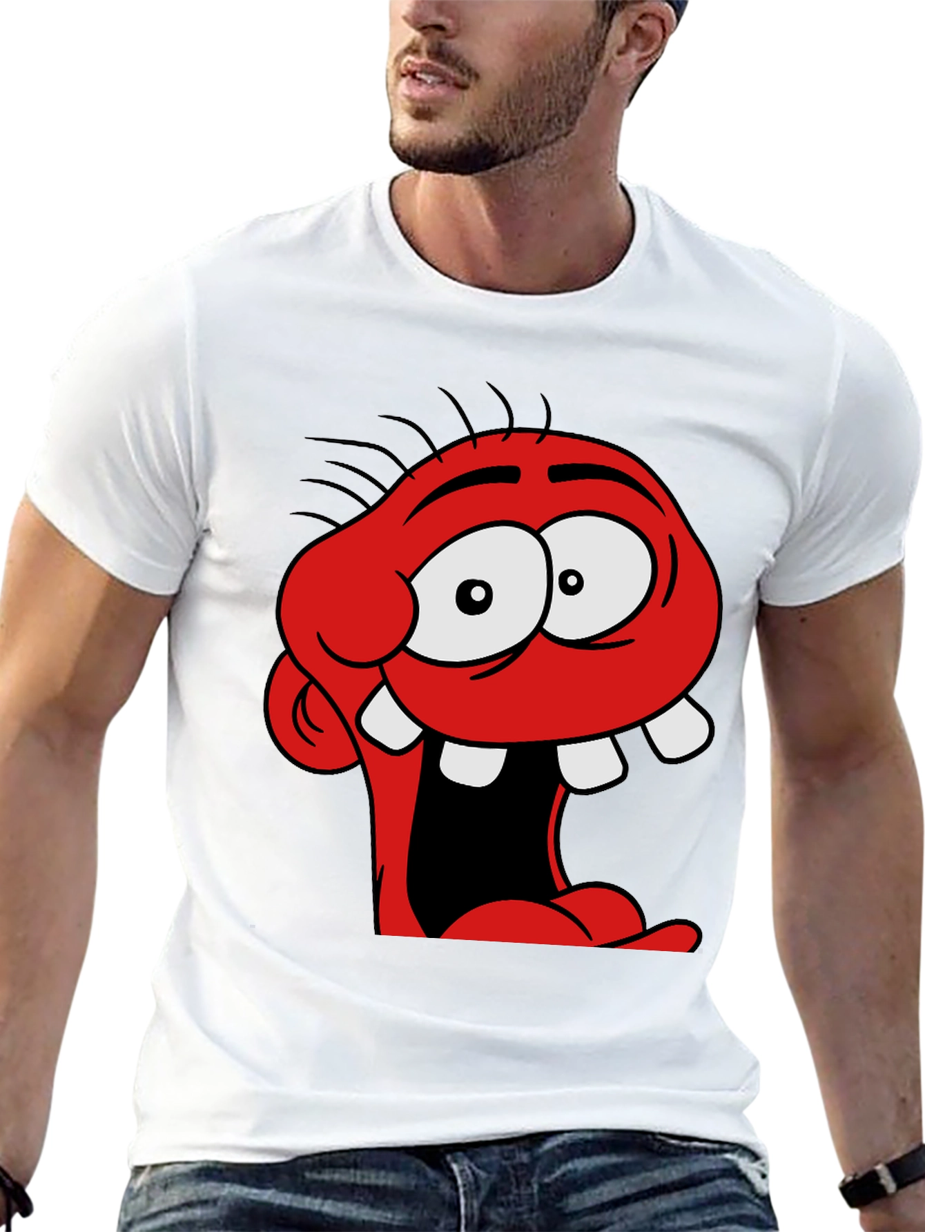 Cartoon Monster Graphic Black T-Shirt